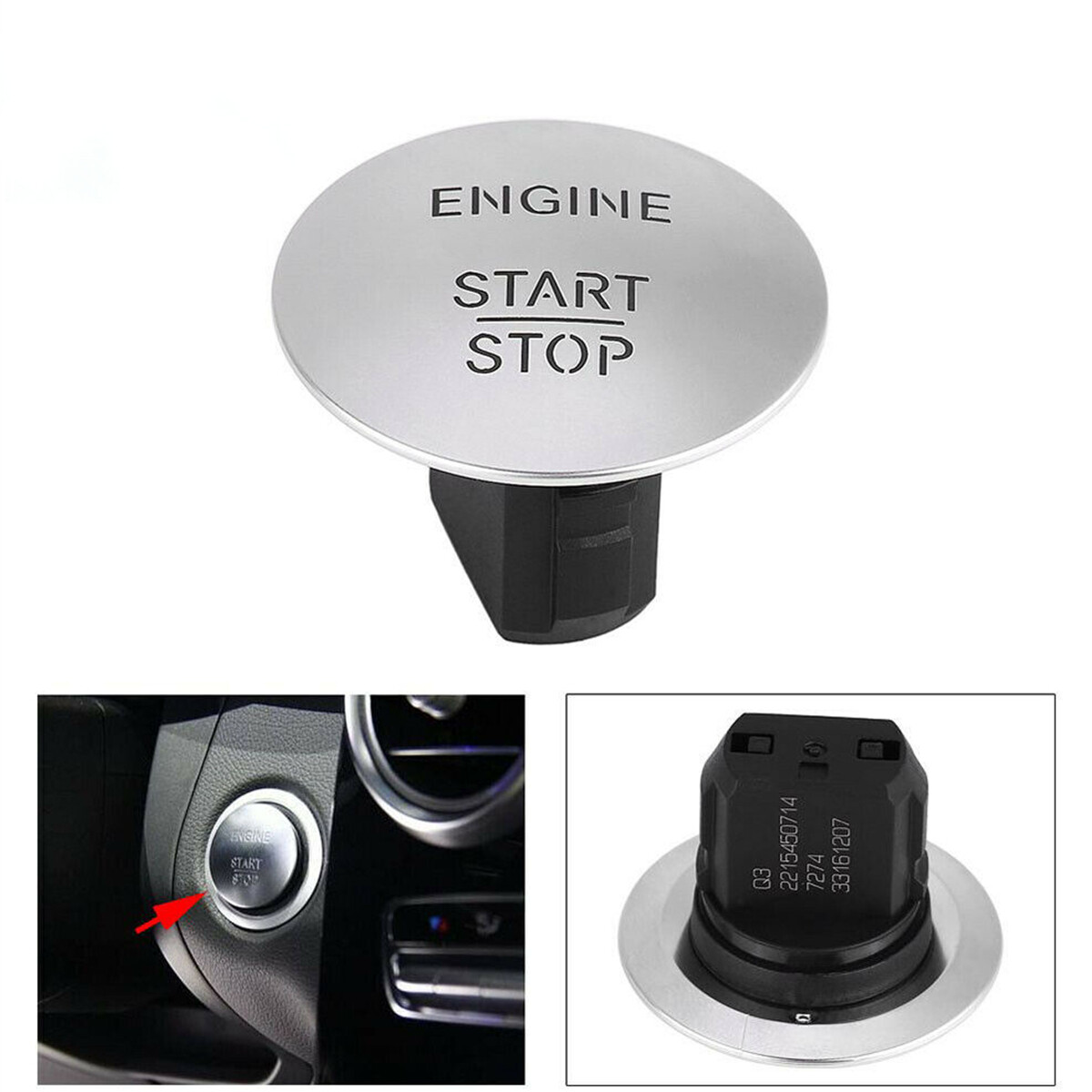 New To Start Button Keyless Go Engine Start Stop Push Button For Mercedes-Benz
