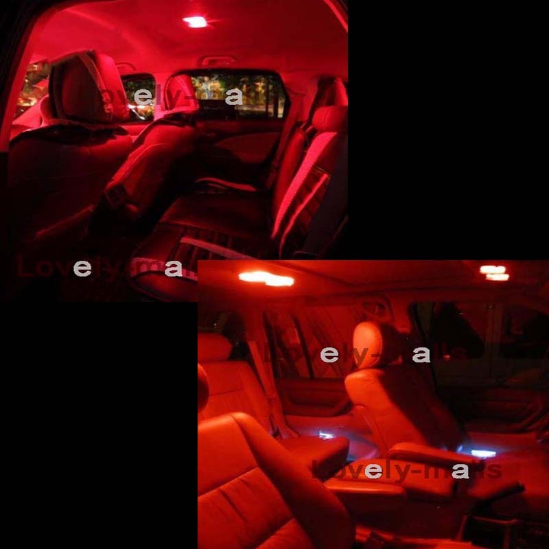 6PCS Bulb Xenon RED LED Interior Lights Package kit Fit 2002-2006 Acura RSX J1
