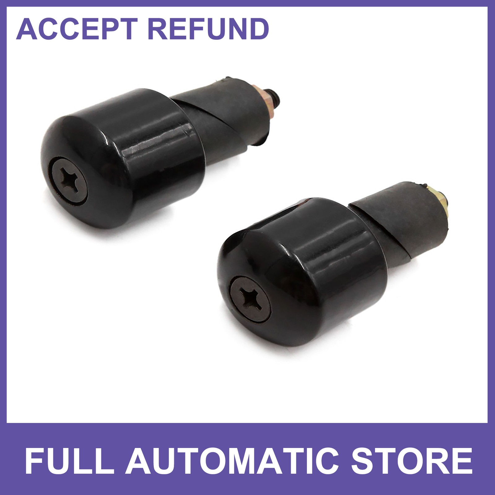 17mm Black Motorcycle Anti Vibration Handle Bar End Grip Caps for GS