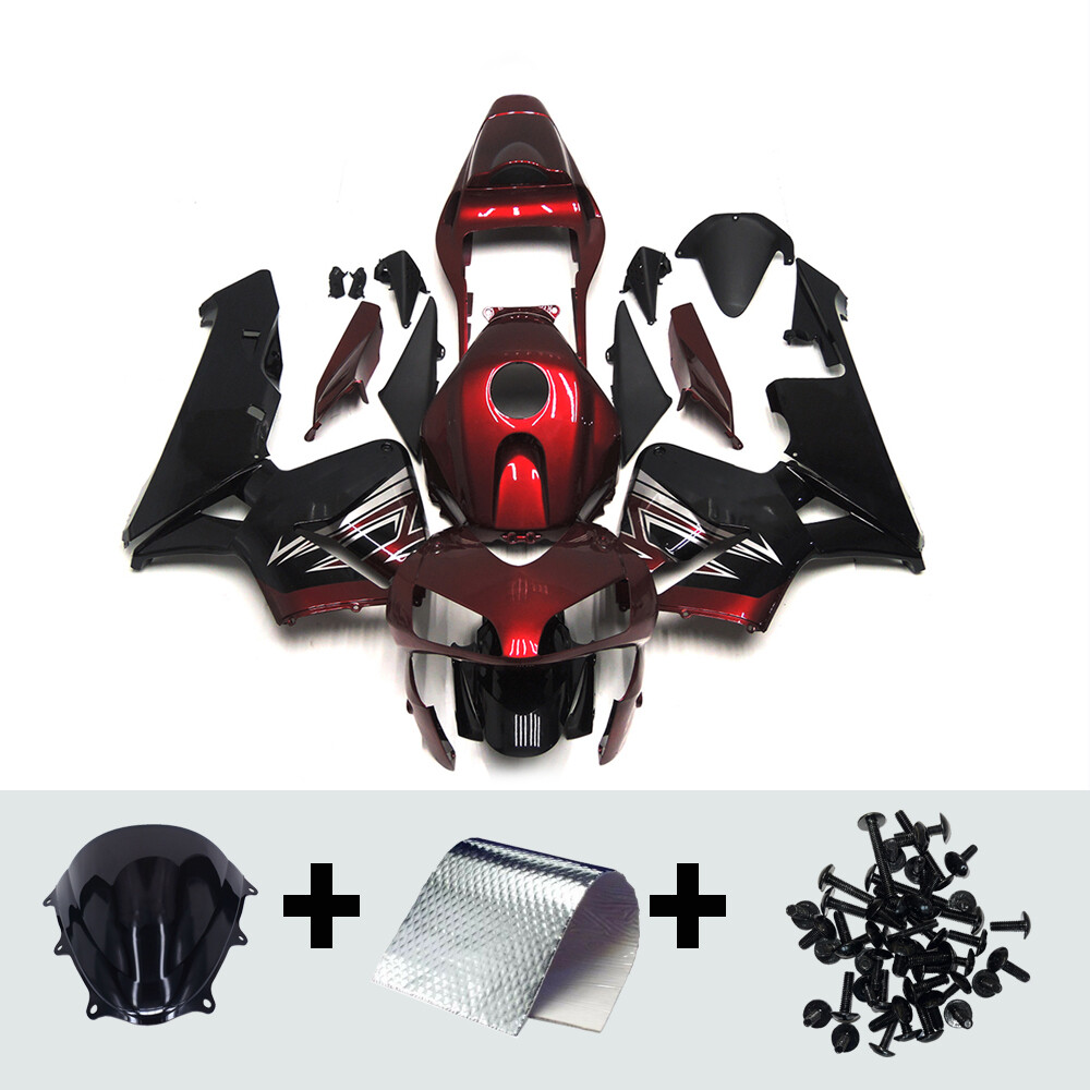 Fairings for Honda CBR600RR F5 2003 2004 03 04 Candy Red Black ABS Bodywork Kit