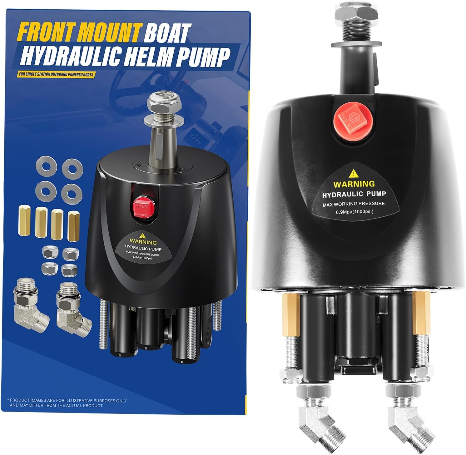 Fit for Seastar HH5271-3 Hydraulic Steering Helm Pump,1.7 cu in Front Mount Helm