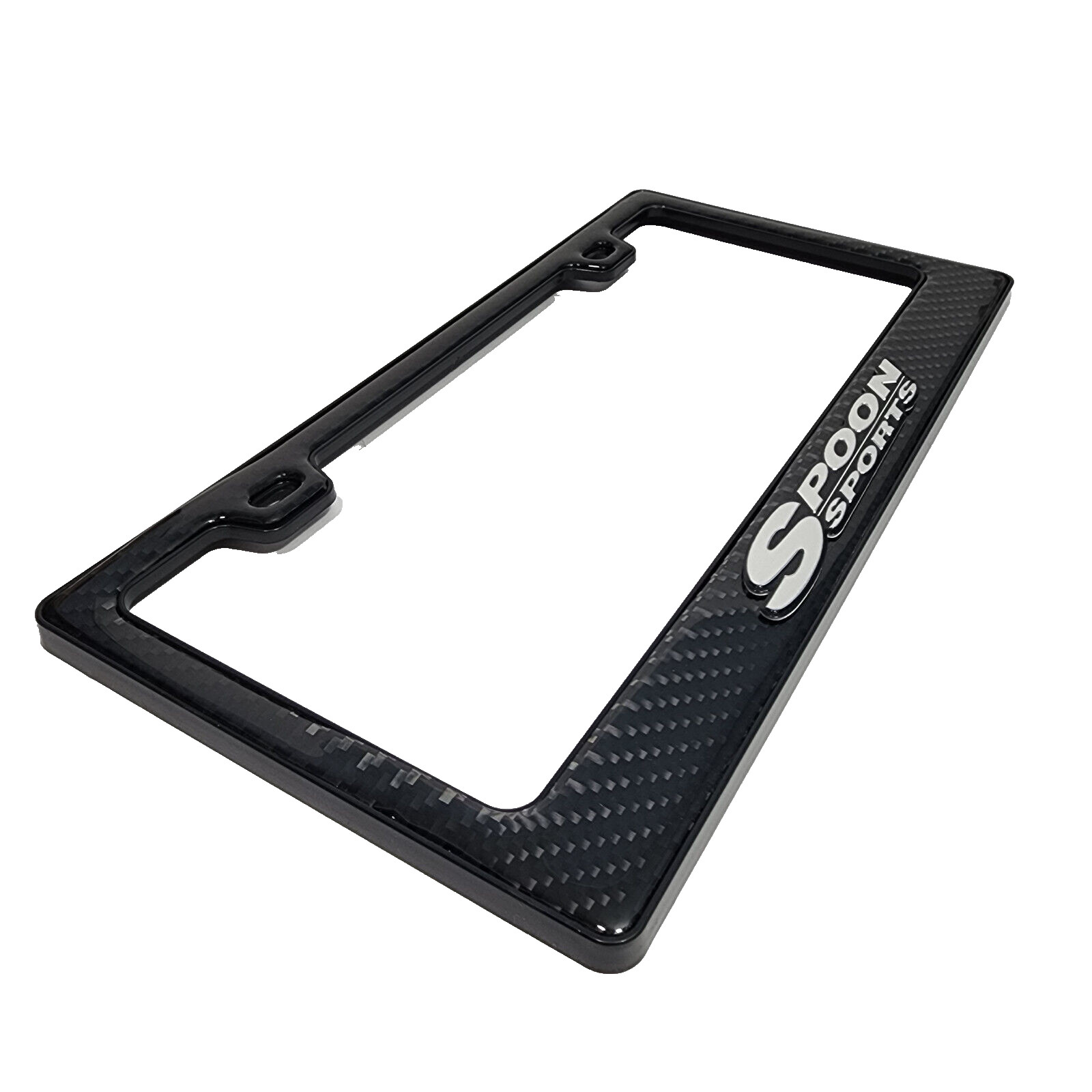 LICENSE PLATE FRAME COVER CARBON FIBER LOOK TAG FOR SPOON SPORT CIVIC CRX EG EK