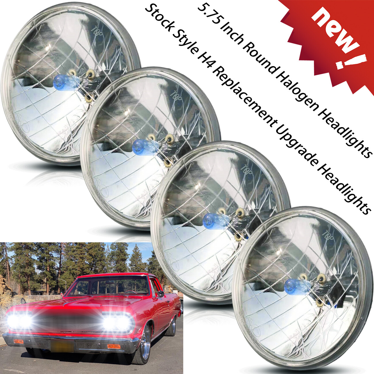 For Buick Electra Wildcat 5.75″ 5-3/4″ inch Headlights Hi/Lo Beam DOT 4pcs