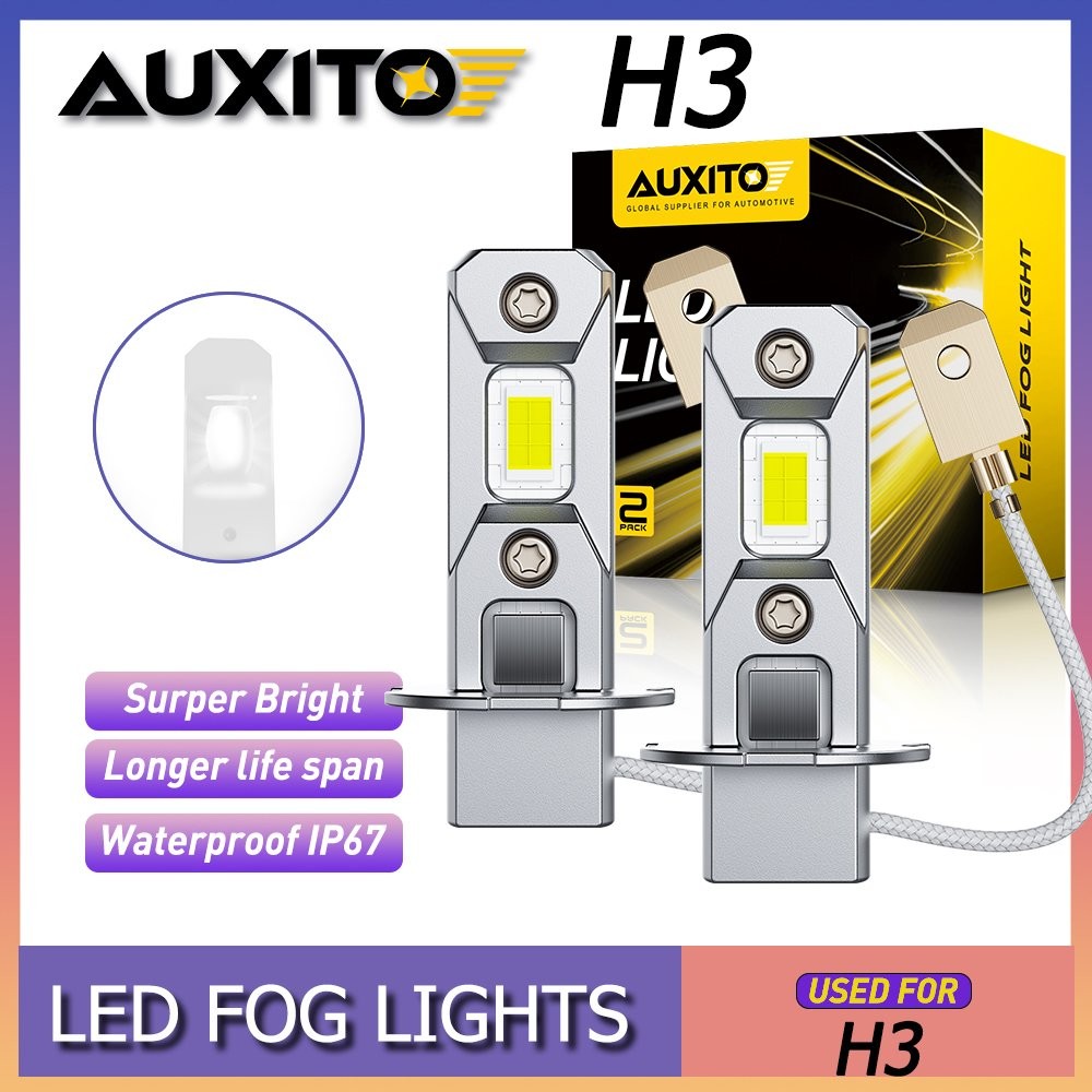H3 AUXITO Fog Bulbs Light 6500K Xenon White LED Conversion Kit 100W HIgh Power