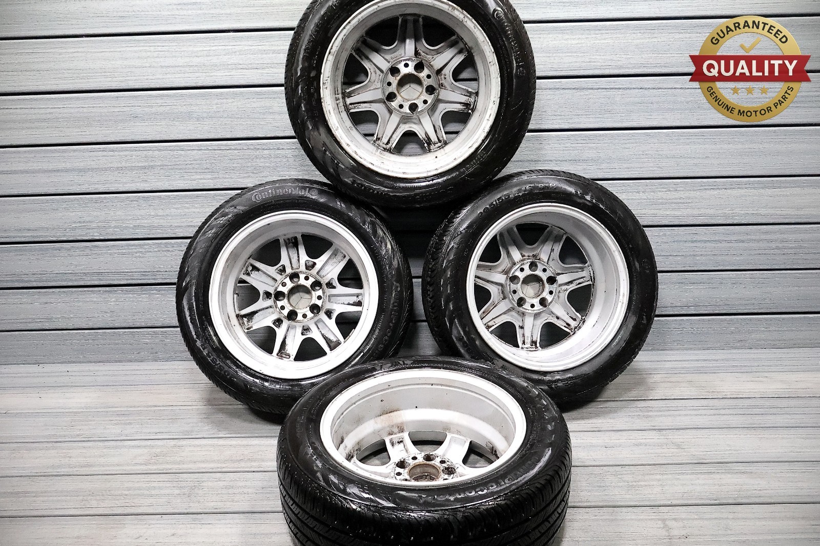 2001-2006 MERCEDES 16″ C CLASS 7JX16H2 ET37 TIRE 205 / 55 R16 WHEEL RIM SET OEM