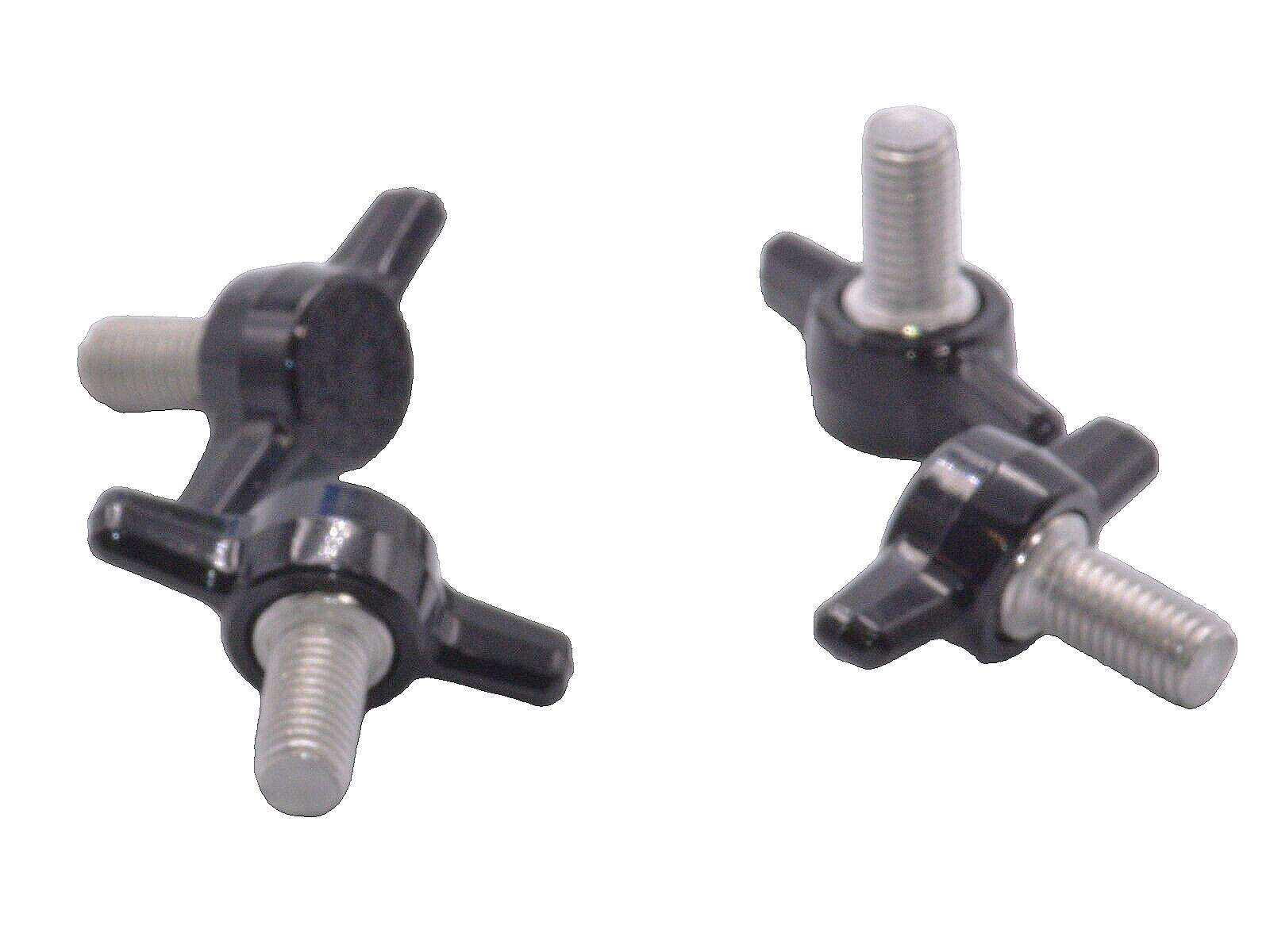 1/4″- 28 Fine x 3/4″ Thumb Screws Tee Wing Delrin Head SS USA 4 per package