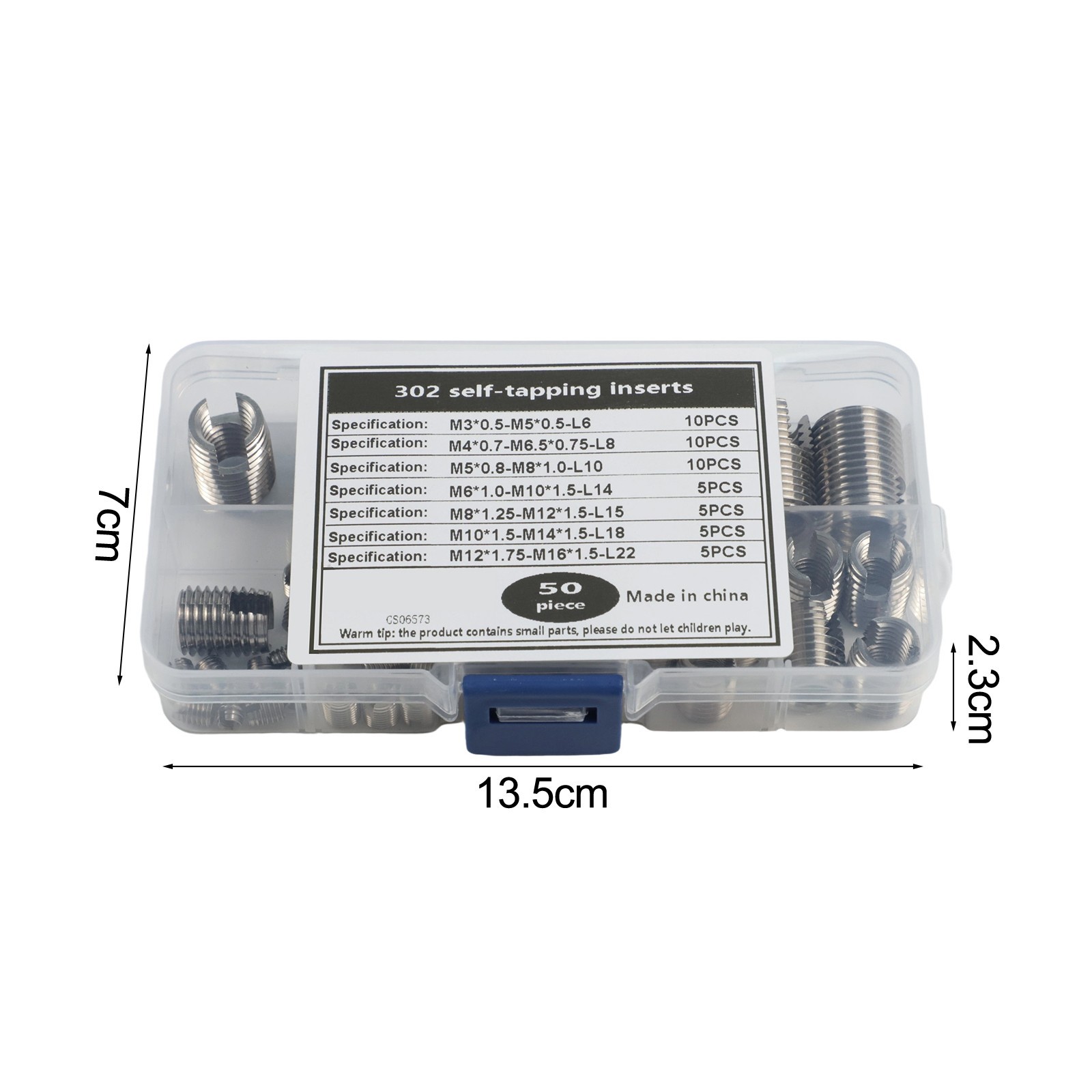 Self Tapping Thread Inserts 50PCS for Multiple Sizes For M3 M5 M6 M8 M10