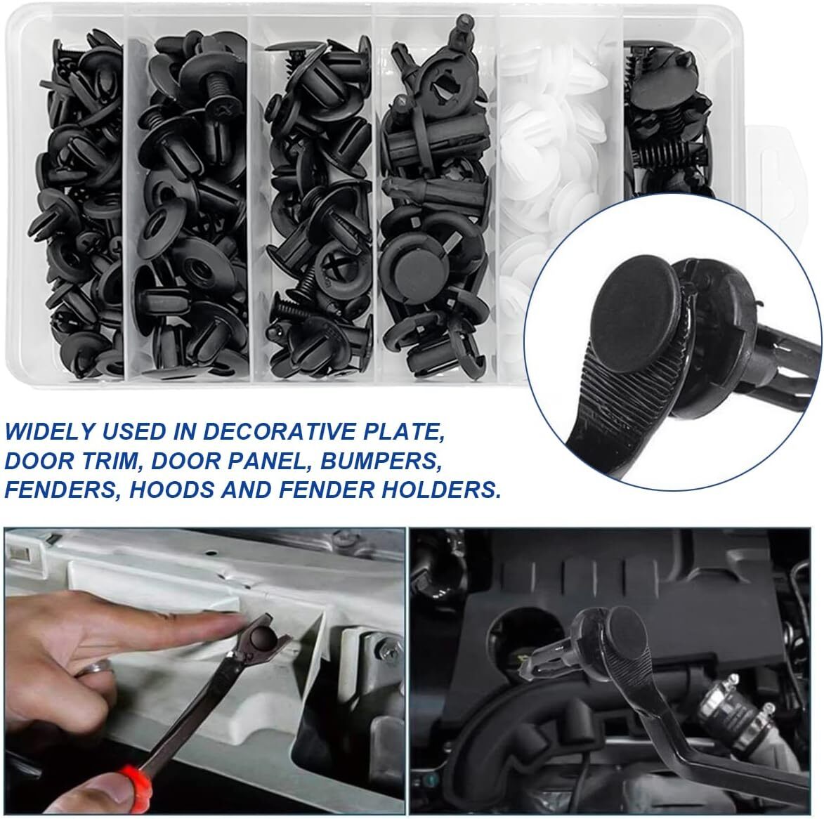 100PCS SET BUMPER FENDER LINER PUSH TYPE RETAINER CLIP W/BOX FOR TOYOTA FASTENER