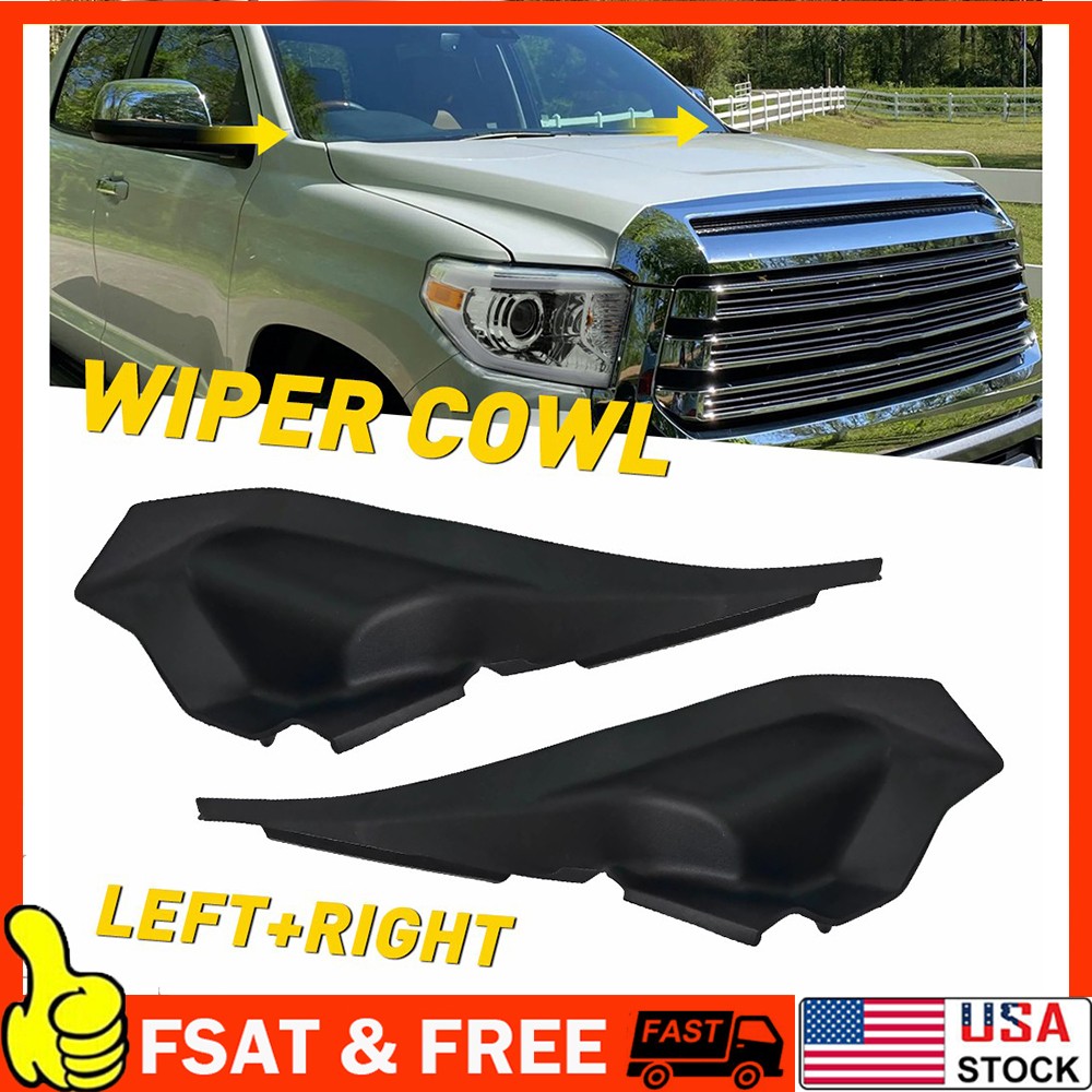 Wiper Cowl Trim Cover Panel Side Fender Hood End Caps FIT 14-21 Toyota Tundra A