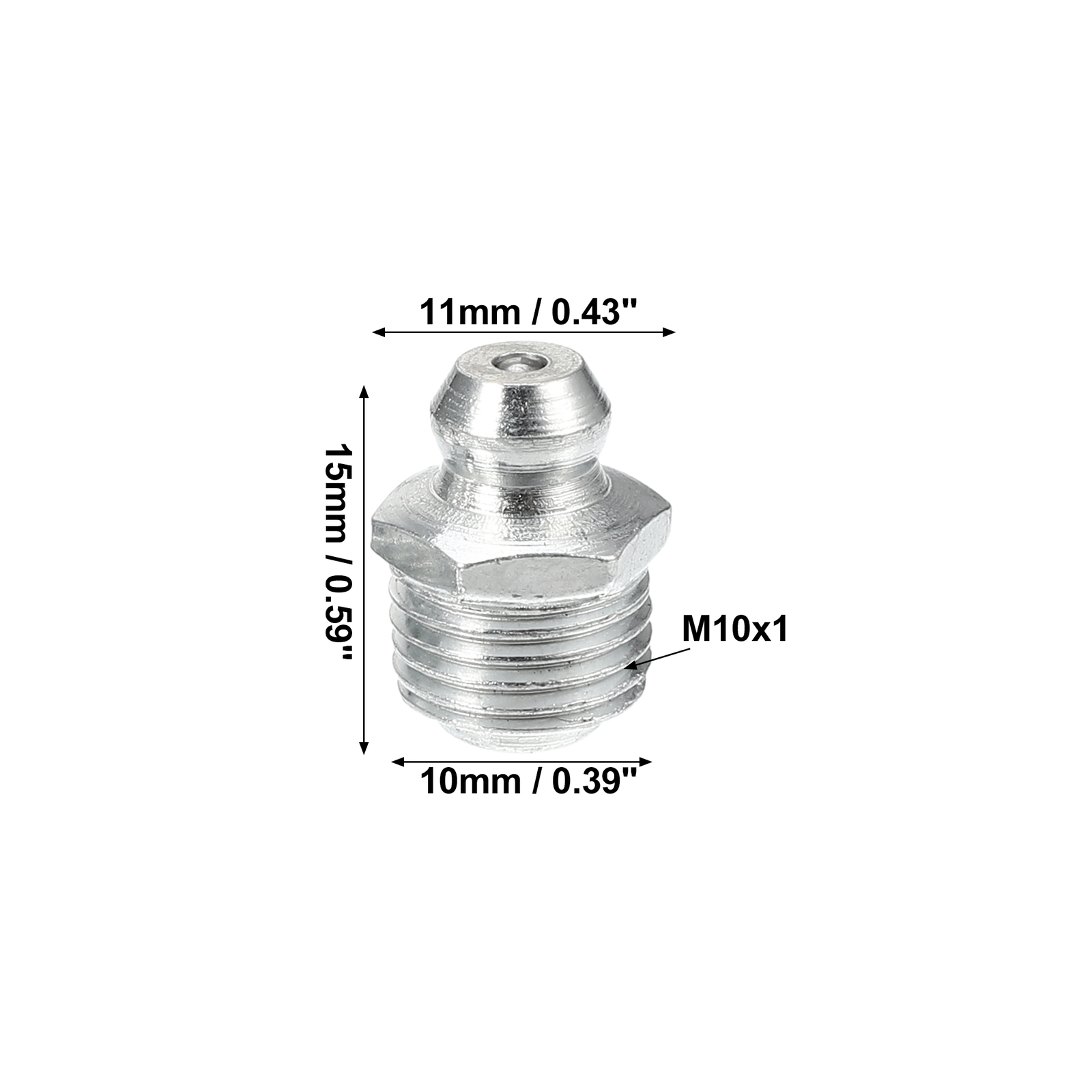 Universal M10x1 Grease Nipple Fitting Steel Zerk Fitting Adapter Pack of 50