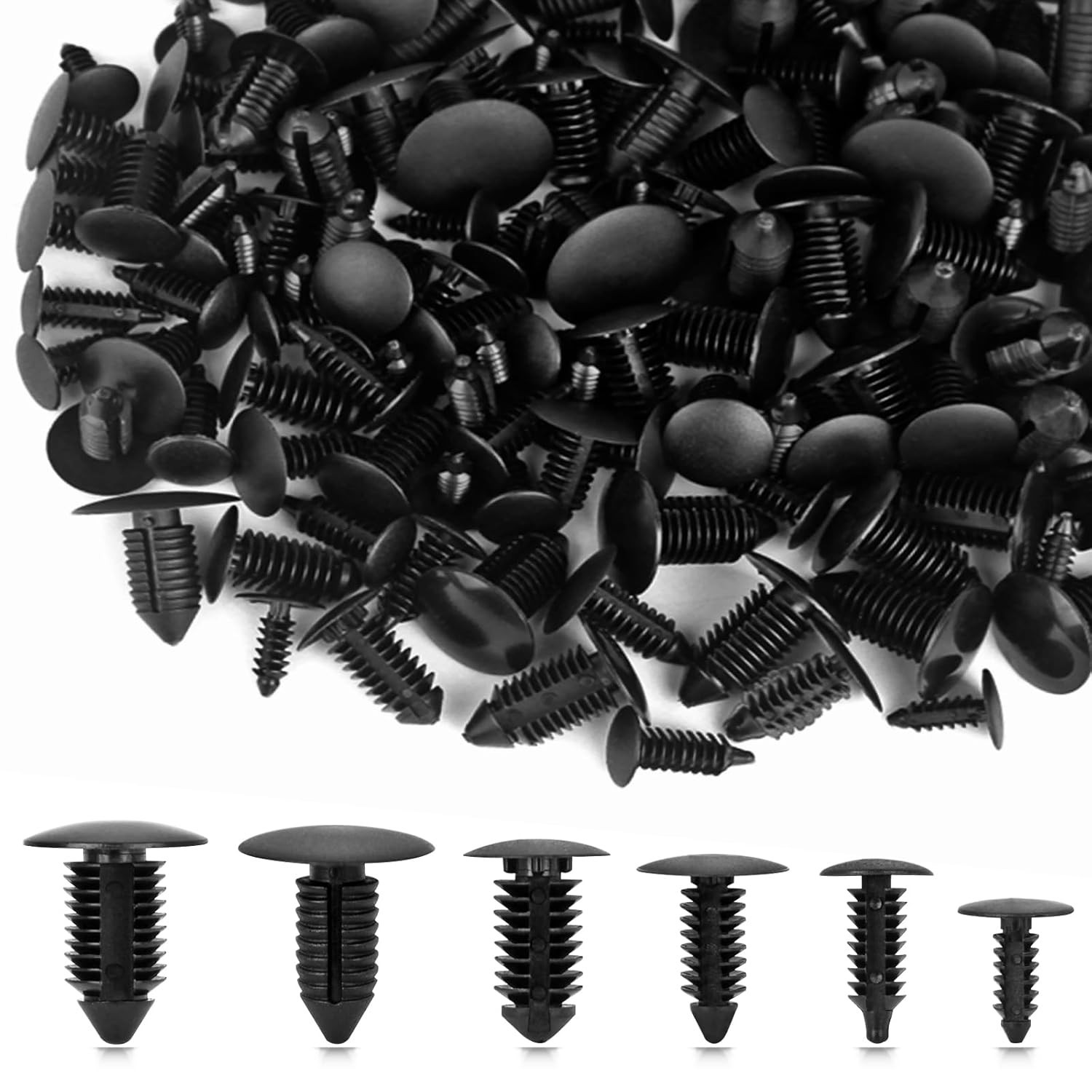 Durable Universal Fender Clip Kit – 155 Nylon Push Pins for Vehicle Maintenance