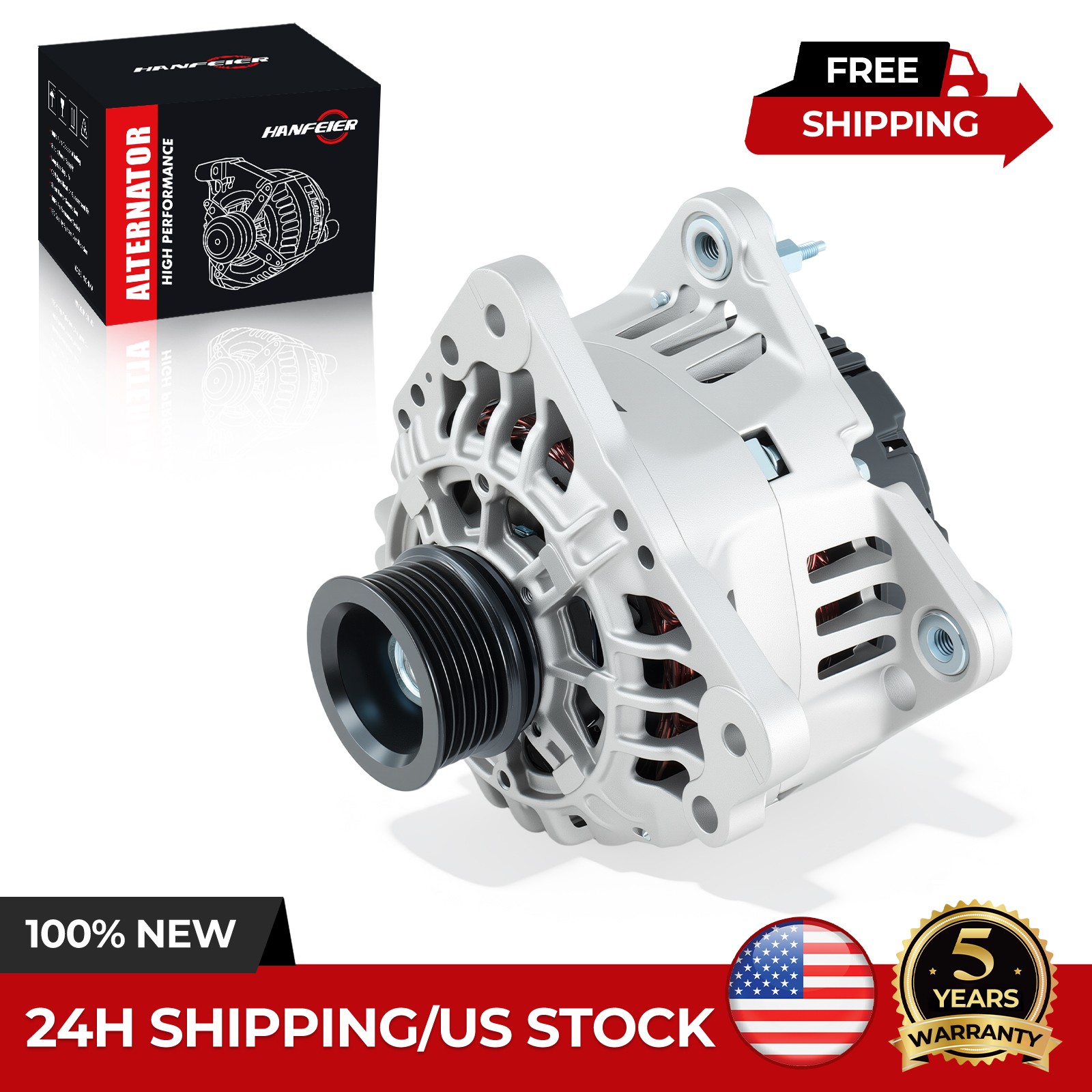 Alternator for Jetta Beetle Golf 1999-2005 2006 1.8L 2.0L 90A 12V CW 13852N-6G