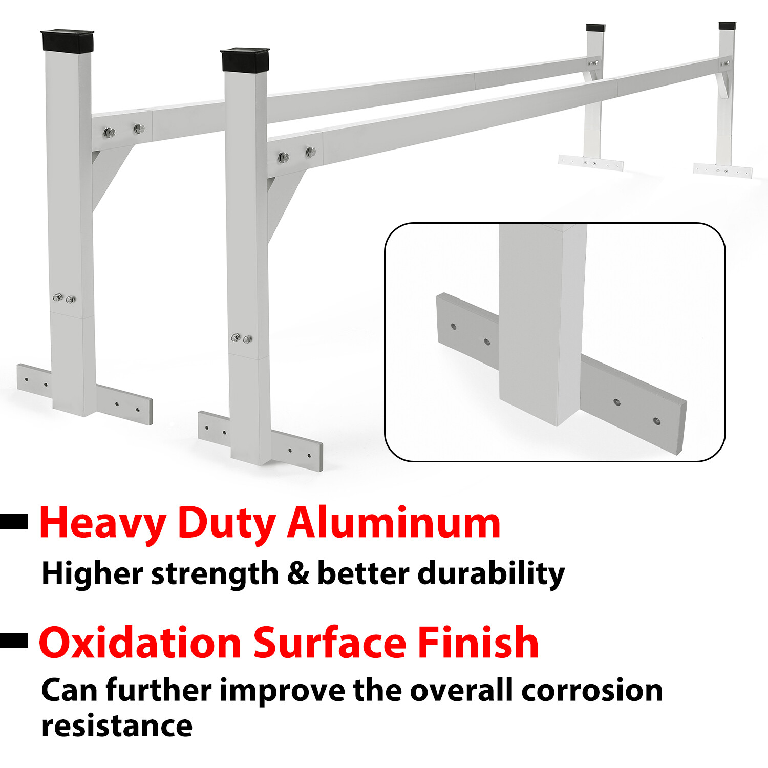 For Open & Enclosed Trailers Cargo Vans Adjustable Aluminum Ladder Roof Racks
