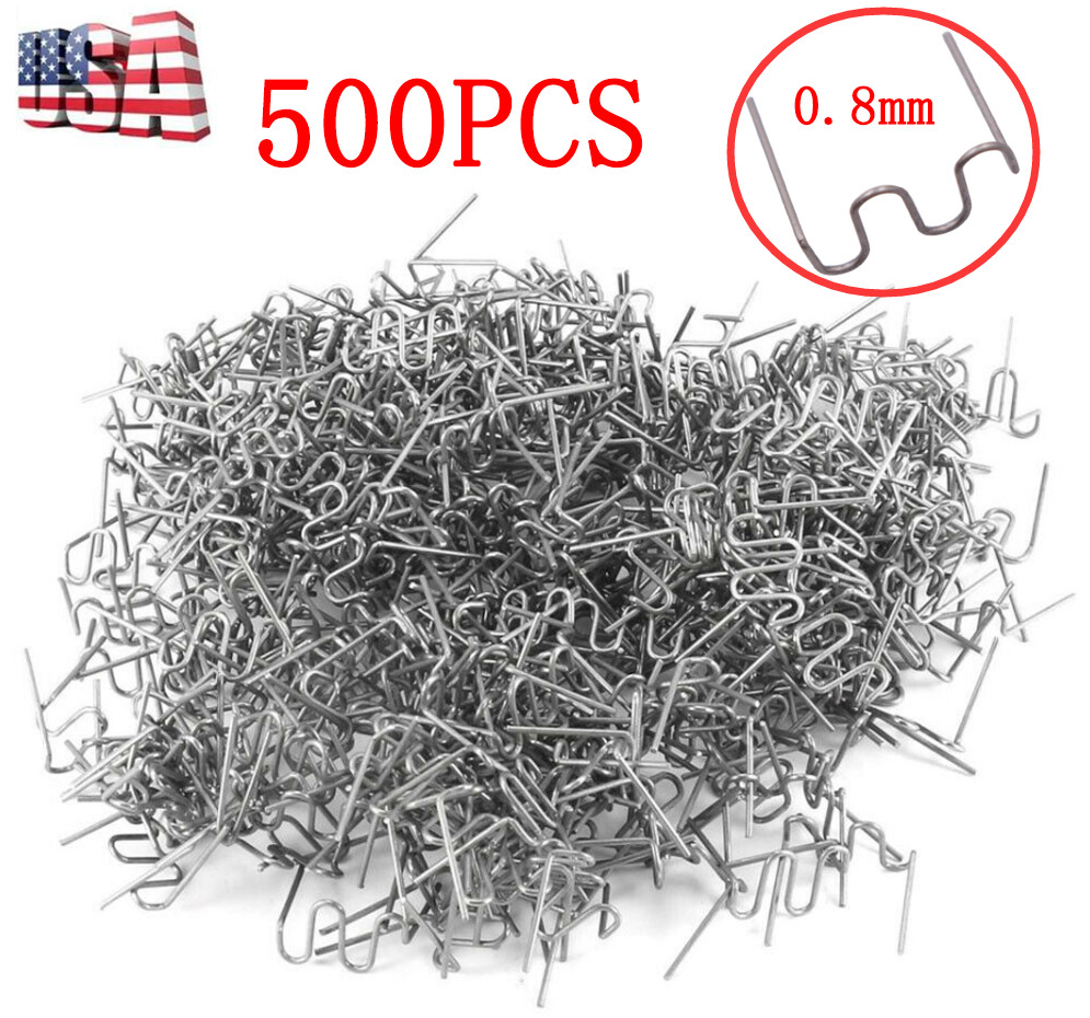 500Pcs 0.8mm Hot Staples Plastic Welding Gun Wave Stapler For Car Bumper Repair