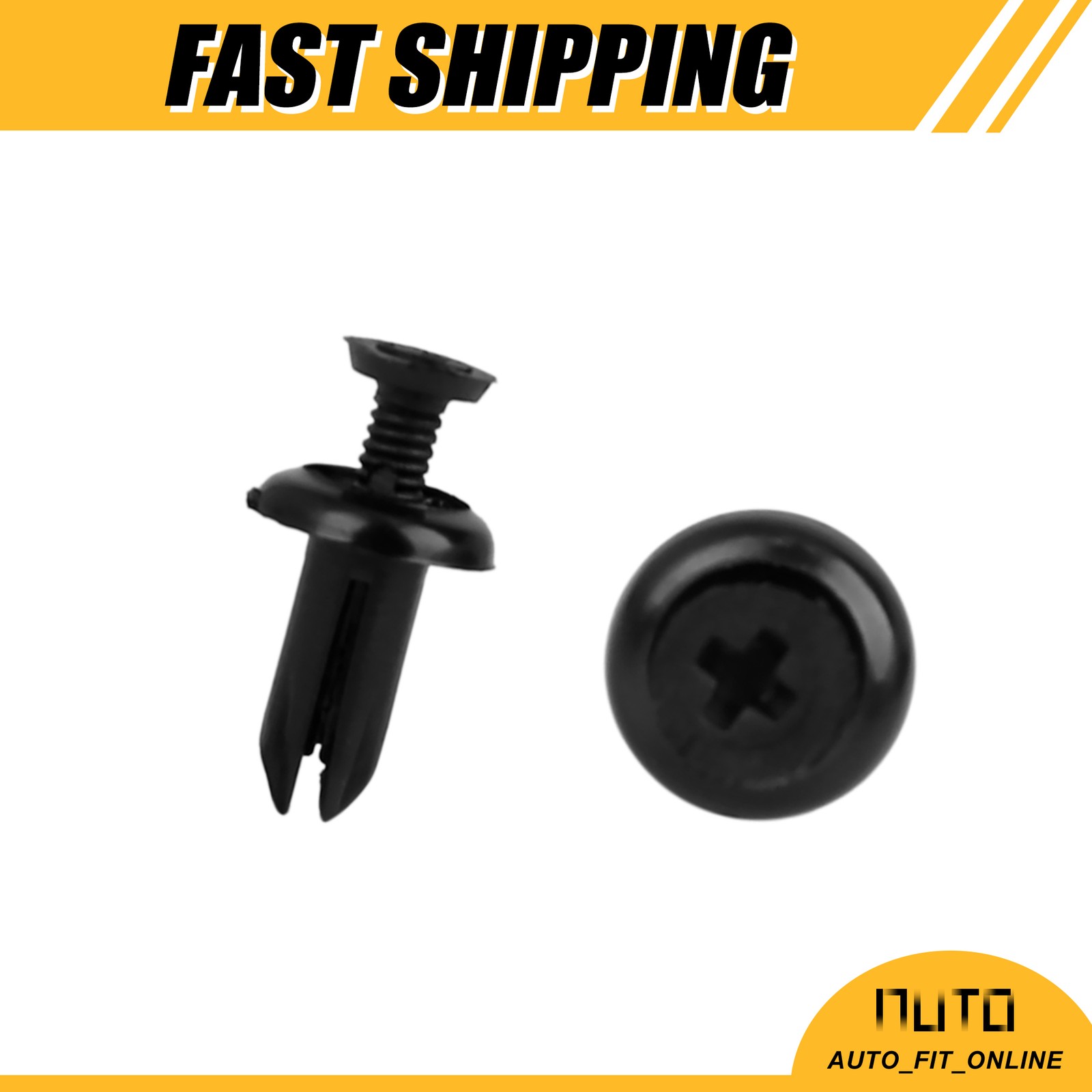 THIRTY Black Plastic Rivets Push Type Panel Retainer Fastener Clip Car Universal