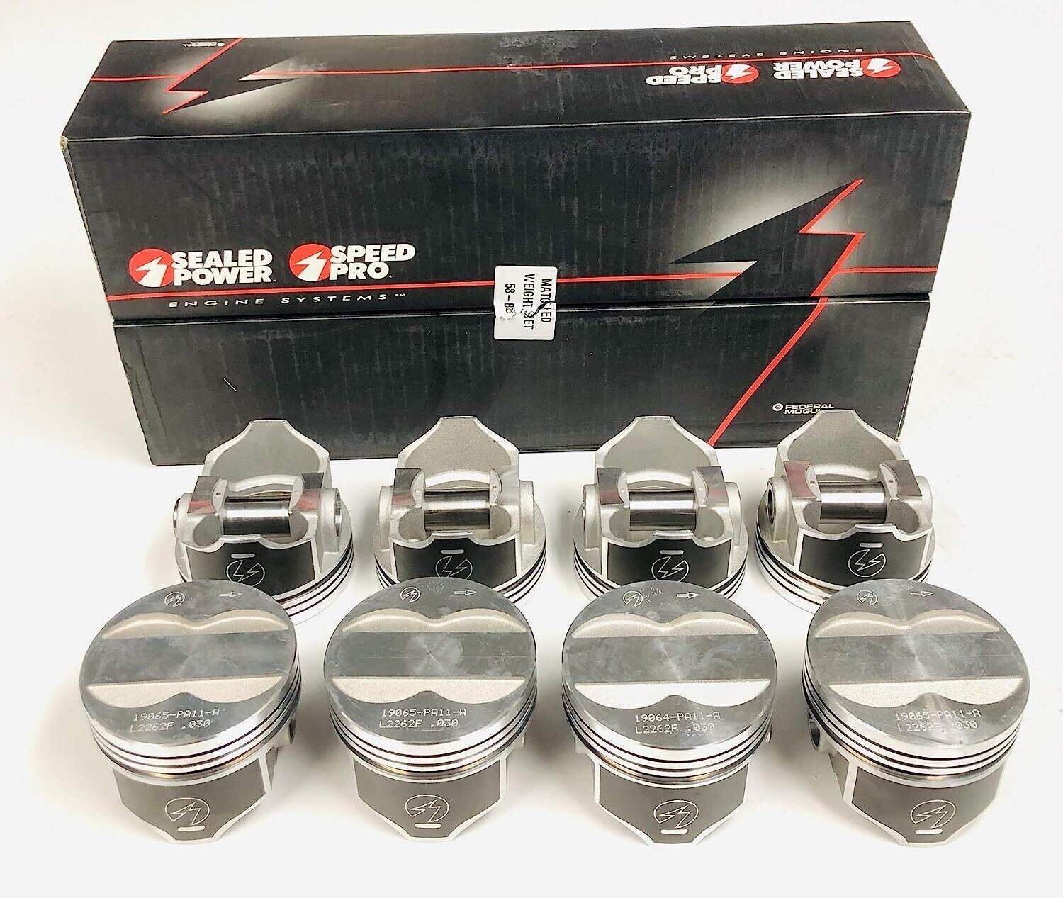 SPEED PRO Forged Coated Skirt Flat Top 4vr Pistons Set/8 for Pontiac 400 .040