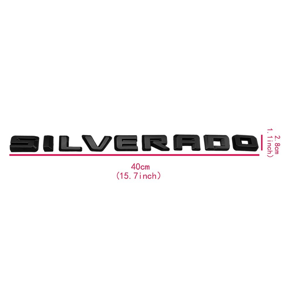 Gloss Black Letter Overlay Emblem For Silverado Custom Fender Tailgate 2019-2025