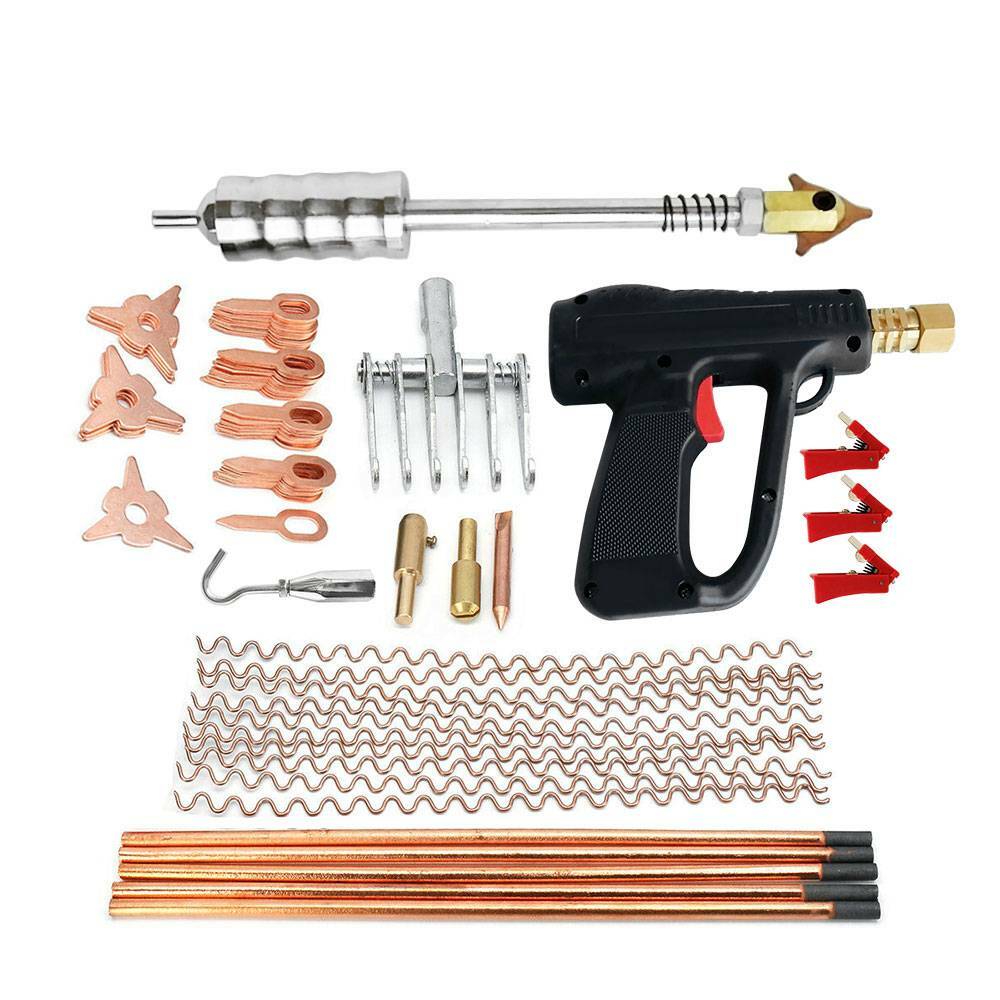 86Pcs Dent Puller Welder Kit Car Body Spot Repair Device Stud Welding Hammer Gun