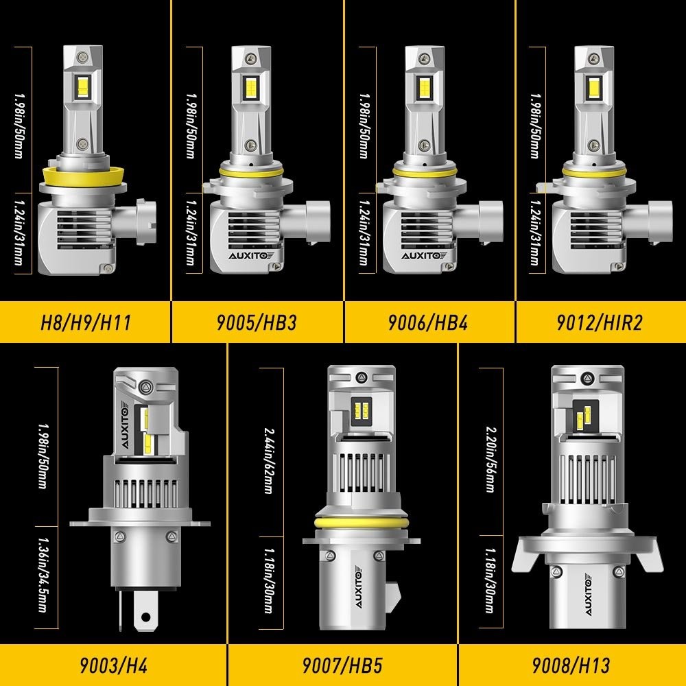 2X 9005 AUXITO LED Bulb Headlight High Kit Low Beam 6500K White Super 30000LM
