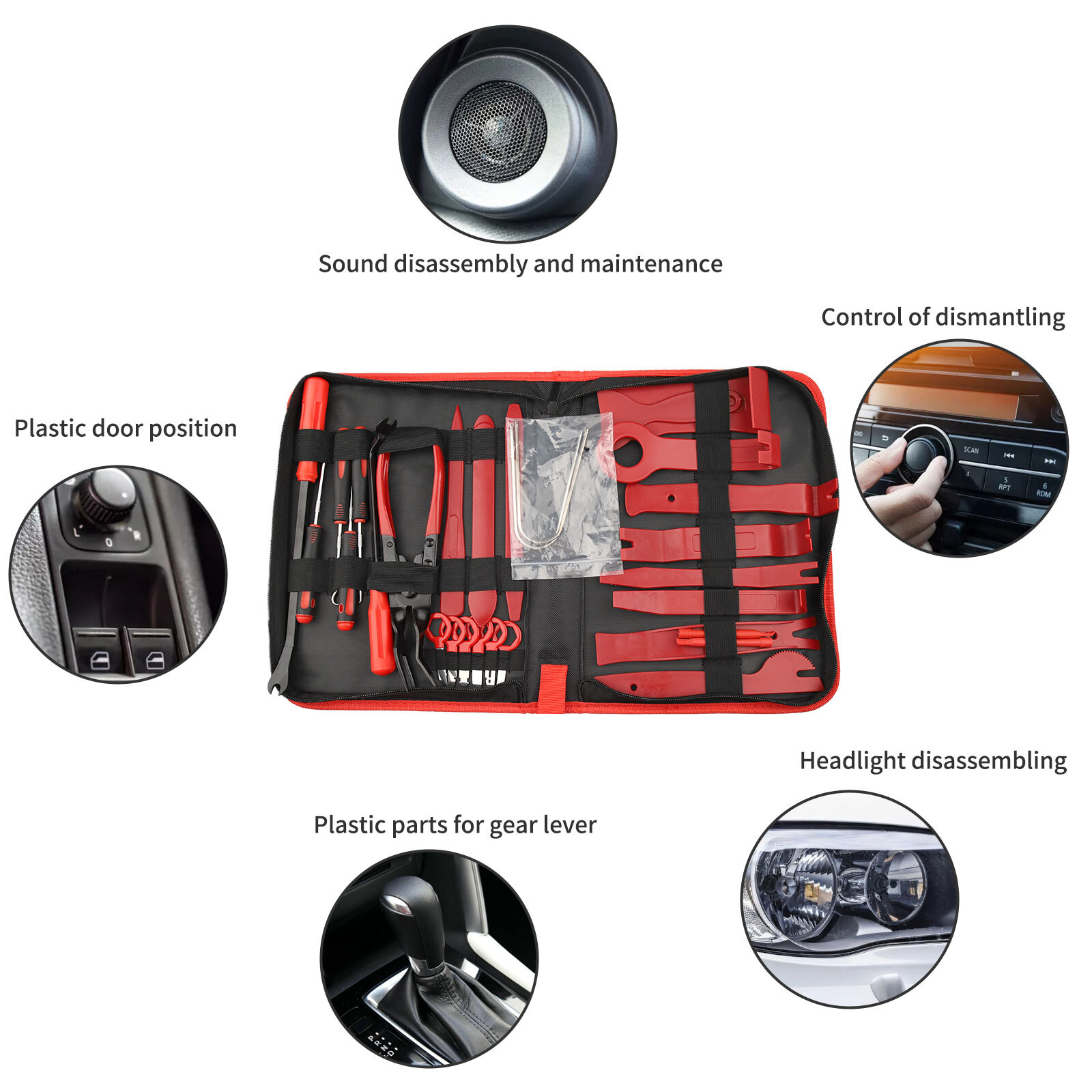 200Pcs Car Trim Removal Tool Set Hand Tools Pry Bar Panel Door Interior Clip Kit