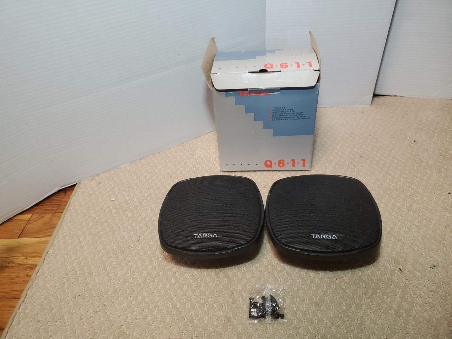 TARGA Autosound Q611 Pair Fullrange” 1″ Voice Coil” Dual Core Speakers 50w 4Ohms