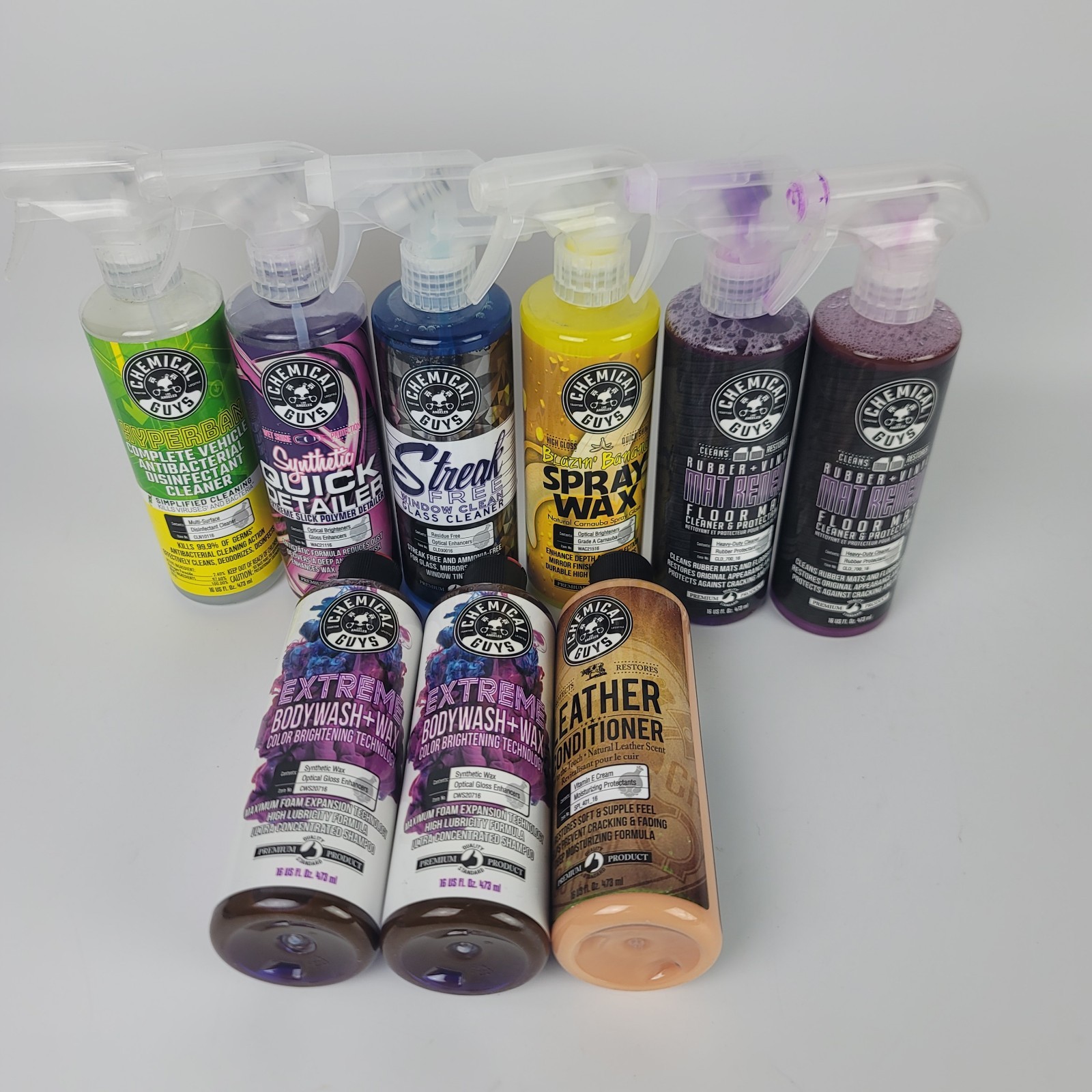 [Mixed Lot of 9] Chemical Guys Car Cleaning Wash Spray Wax Leather Conditioner +