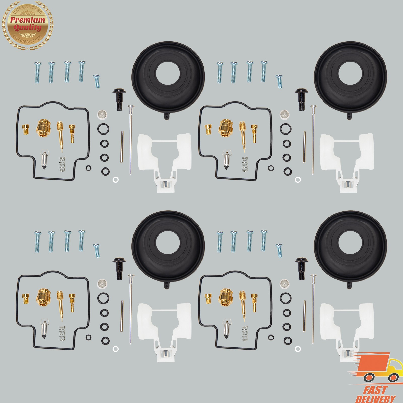 4 Set of Carburetor Rebuild Kit For Kawasaki ZX750 Ninja ZX-7 ZX-7R ZX750P