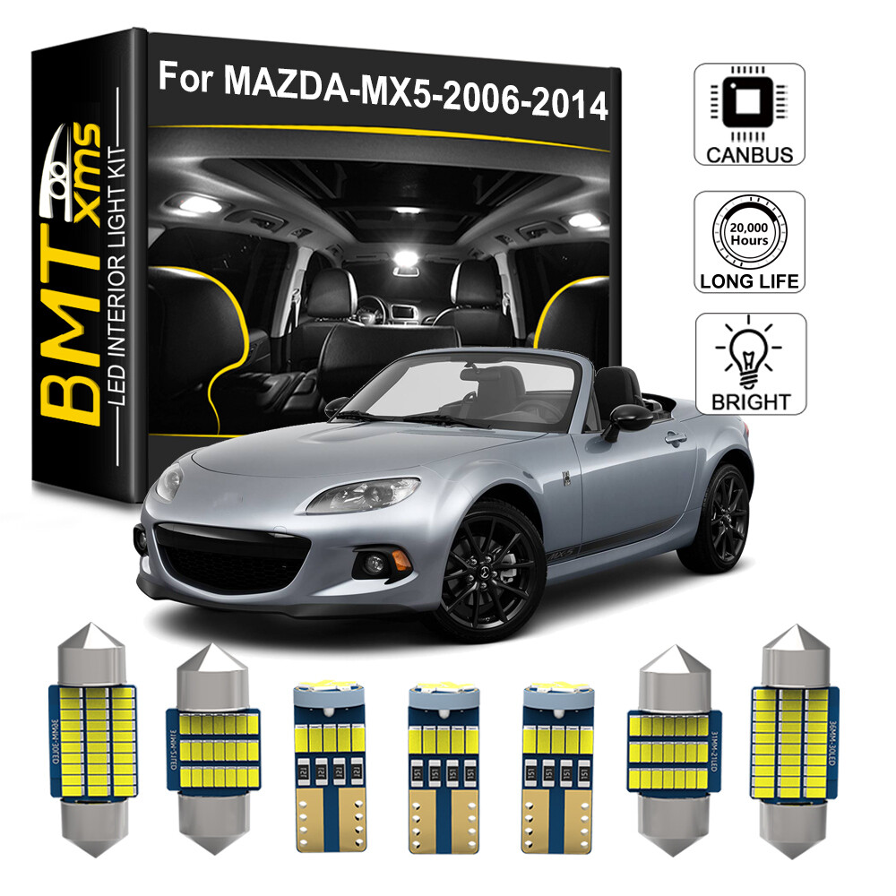 6pcs Canbus LED Interior Dome Map Light Package Kit For MX-5 Miata NC 2006-2014