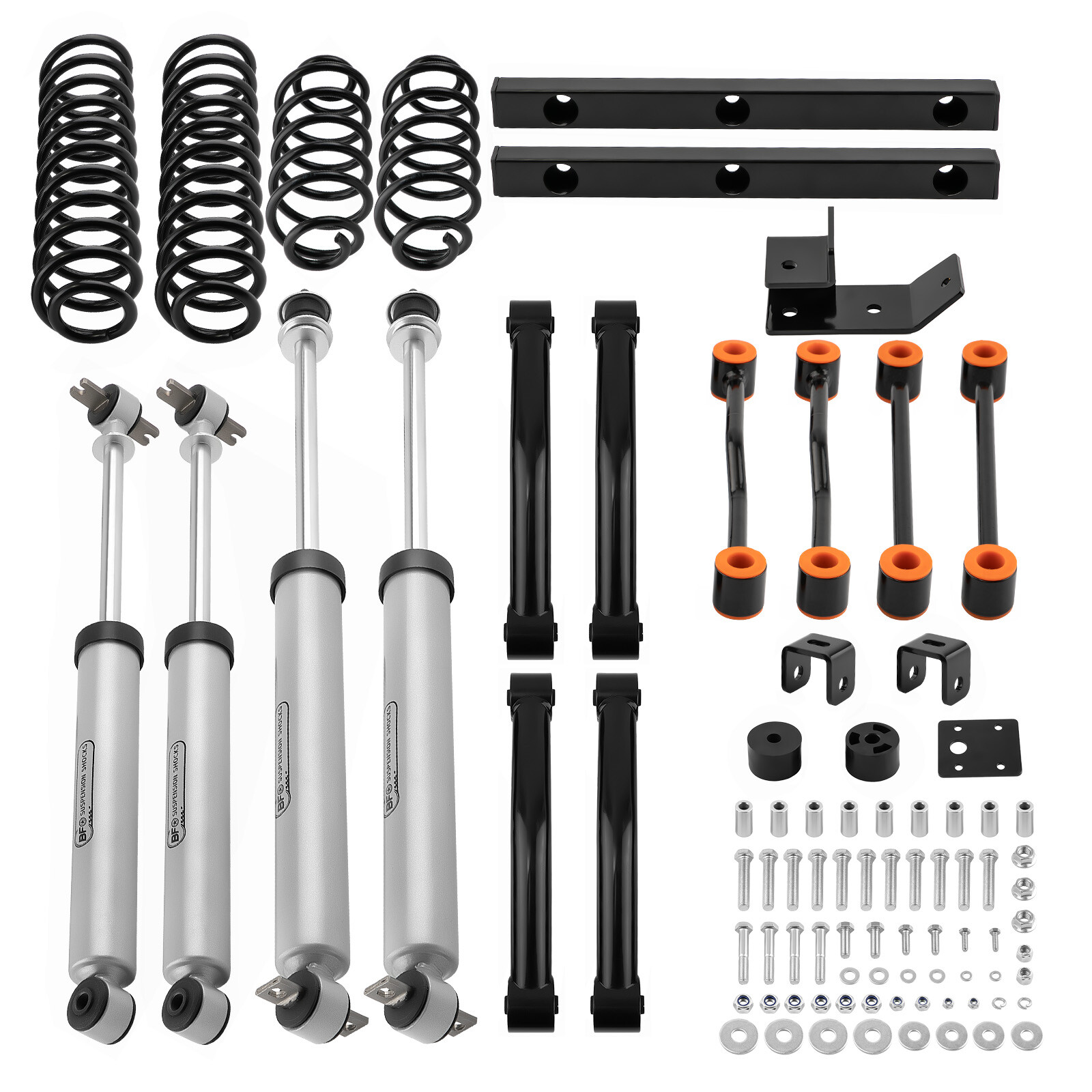 BFO 4″ Lift Kit w/ Shocks Absorbers For Jeep Wrangler TJ 4WD 2003 2004 2005 2006