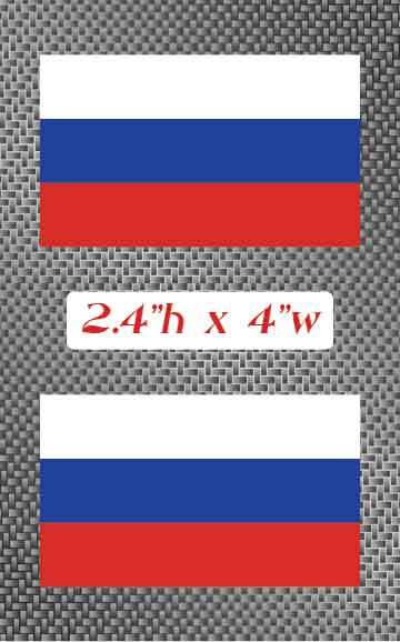 2x Russia Flag 4″ Stickers Die Cut Decal graphic Russian Federation RU