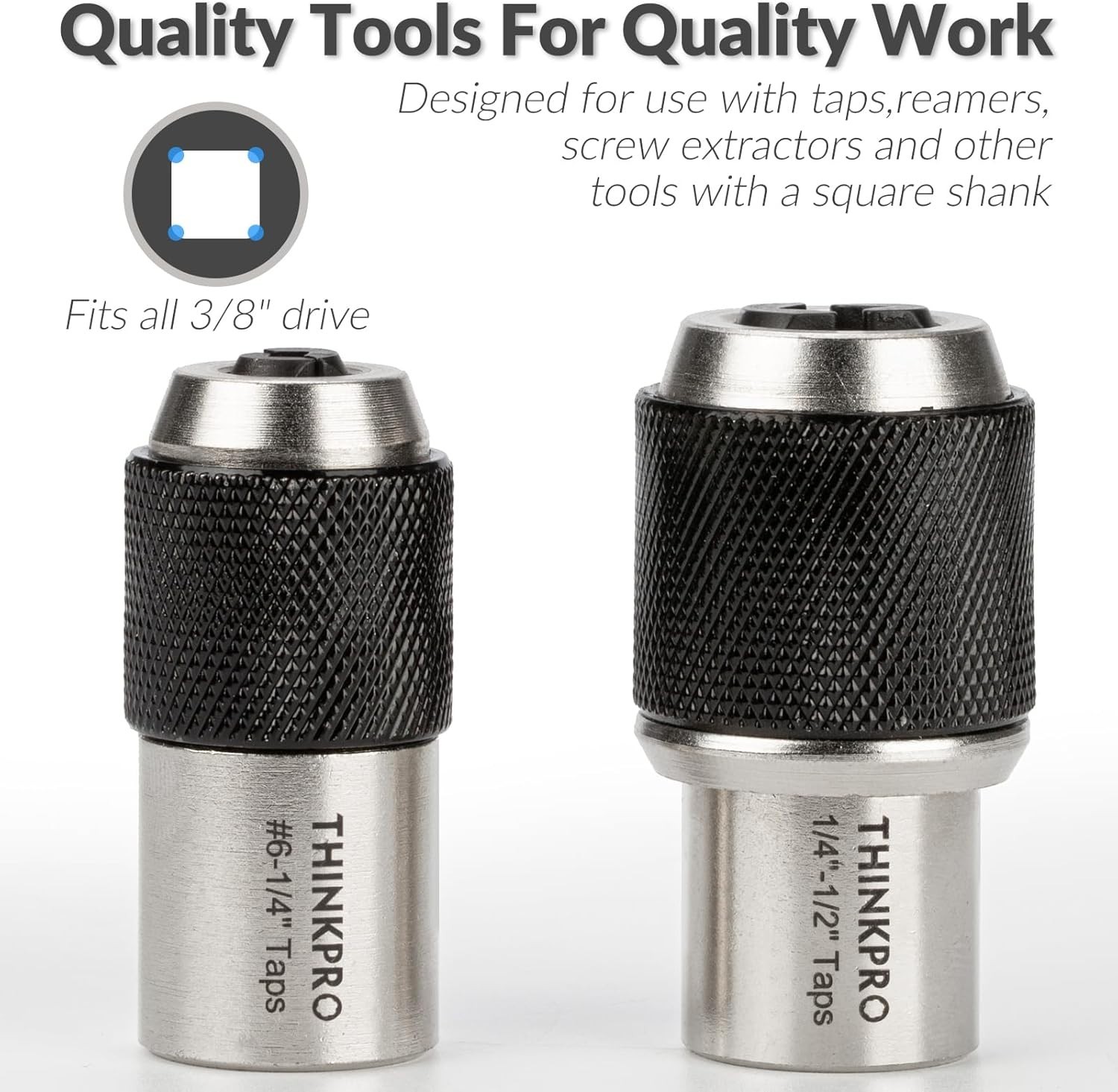Hand-Powered 2pc Tap Socket Extractor Set with Powerful Grip for Professionals
