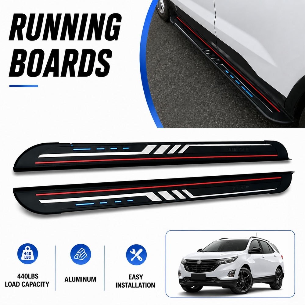 2PCS Running Boards Side Steps Nerf Bars Fits For Holden Equinox 2018-2021