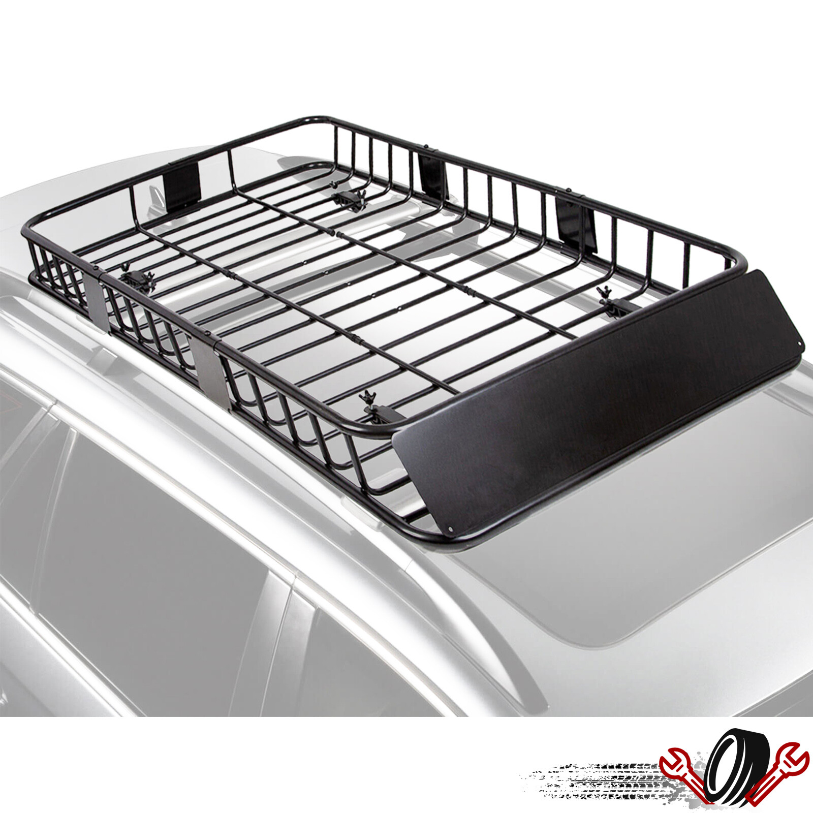 64″ Extendable Roof Top Cargo SUV Basket Luggage Carrier Rack Holder Universal