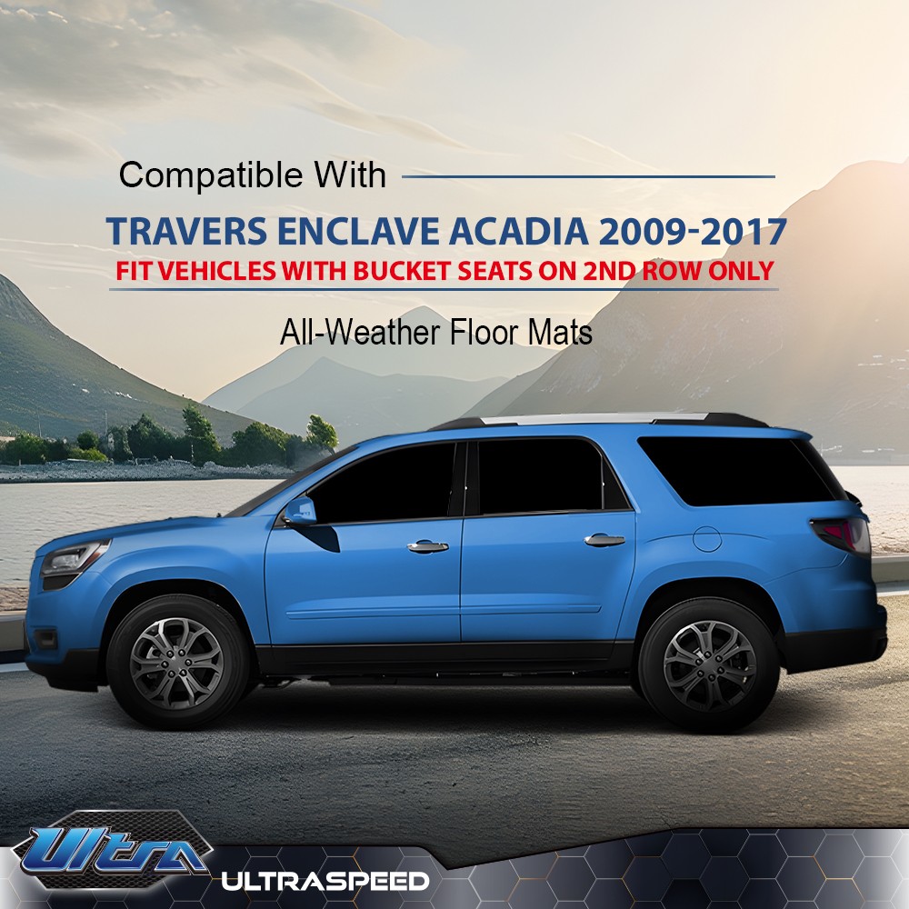 TPE Floor Mats 3 Row Liner Fit For 2009-2017 Traverse Enclave Acadia All Weather