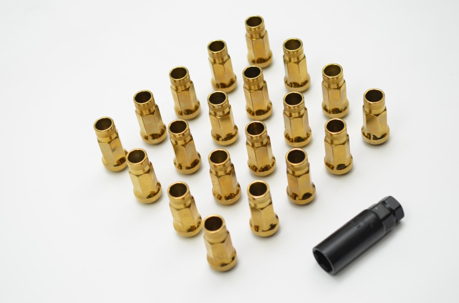 1320 Open end Steel lug nuts 12×1.5 GOLD color 48mm length 20pcs Extended