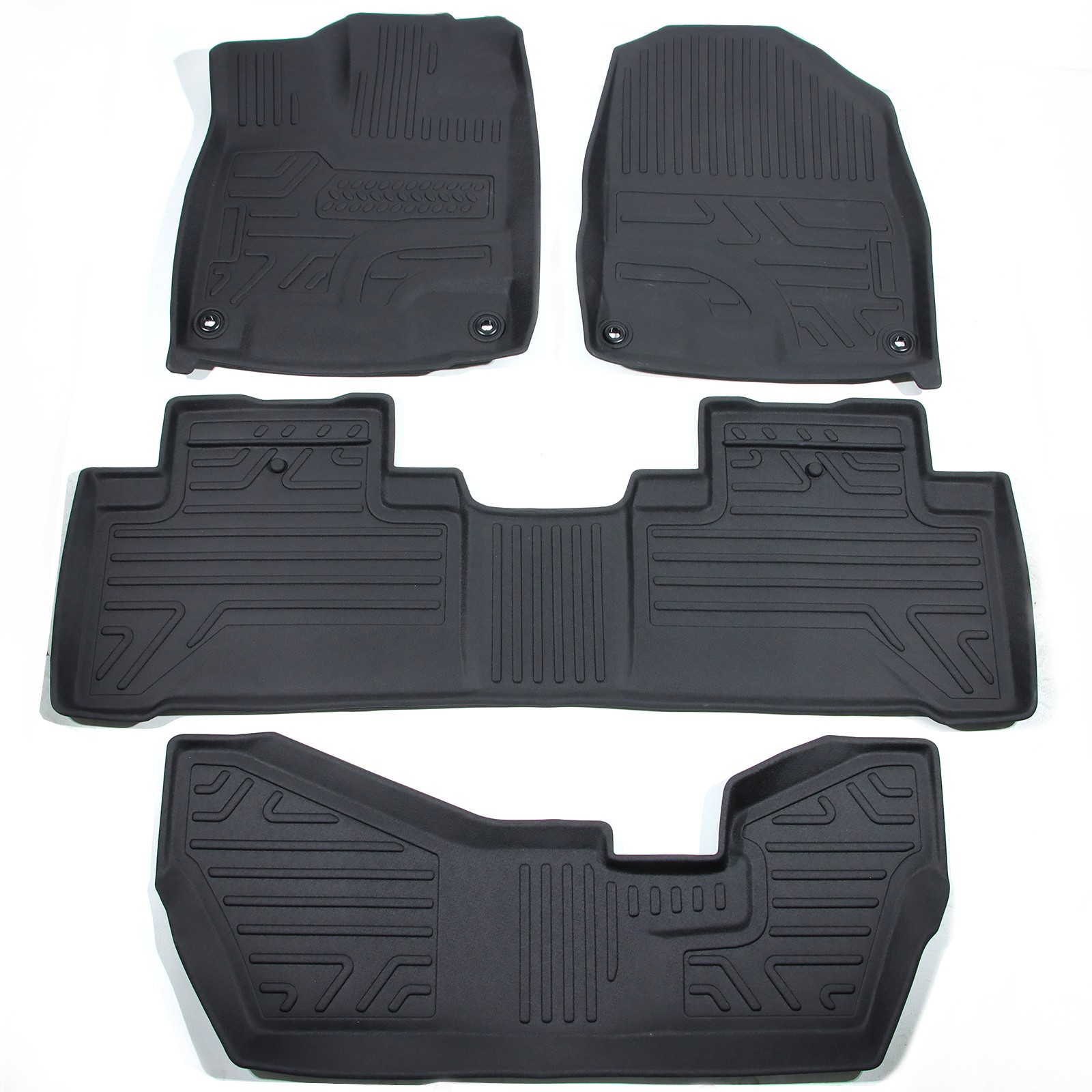 3D Floor Mats Cargo Liner Carpets for 2014-2020 Acura MDX Black TPE All-Weather