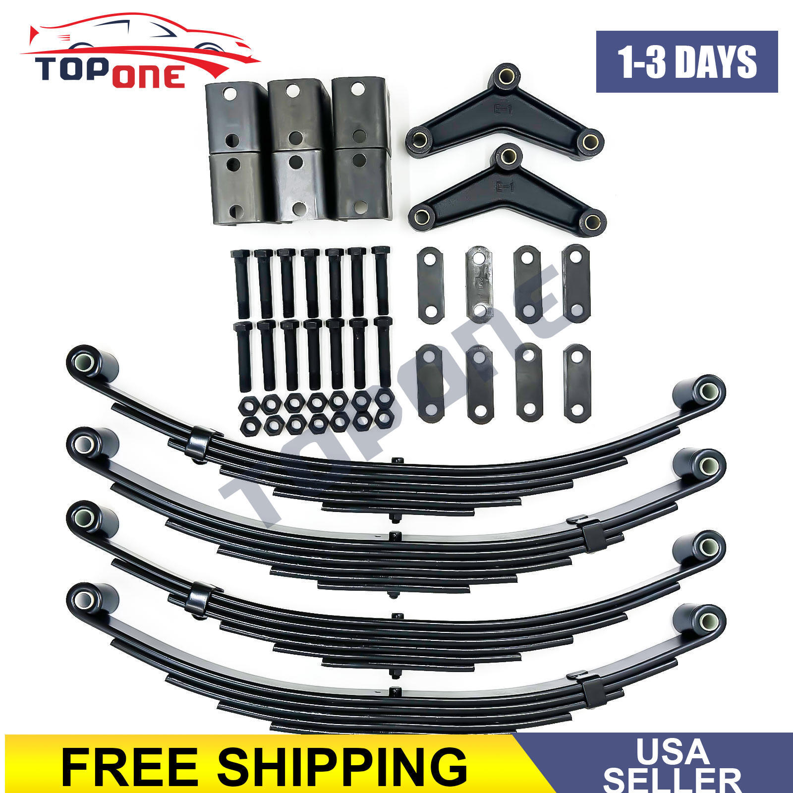7000lbs 7K Tandem Trailer Axle Suspension Kit 3500lbs Leaf Springs + Hanger Kit
