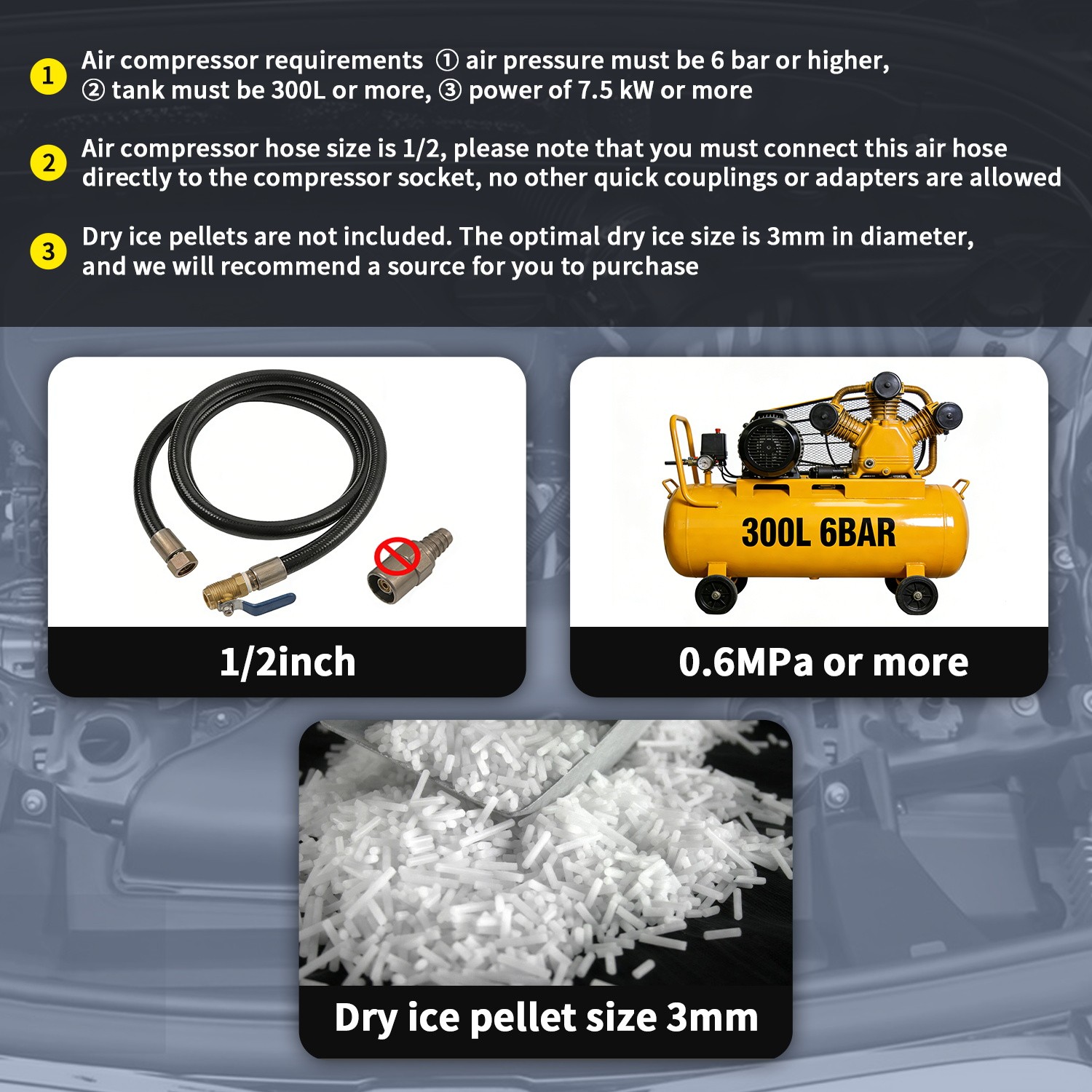 AUTOOL HTS709 Dry Ice Blaster Cleaning Machine Car Commercial Dry Ice Cleaner