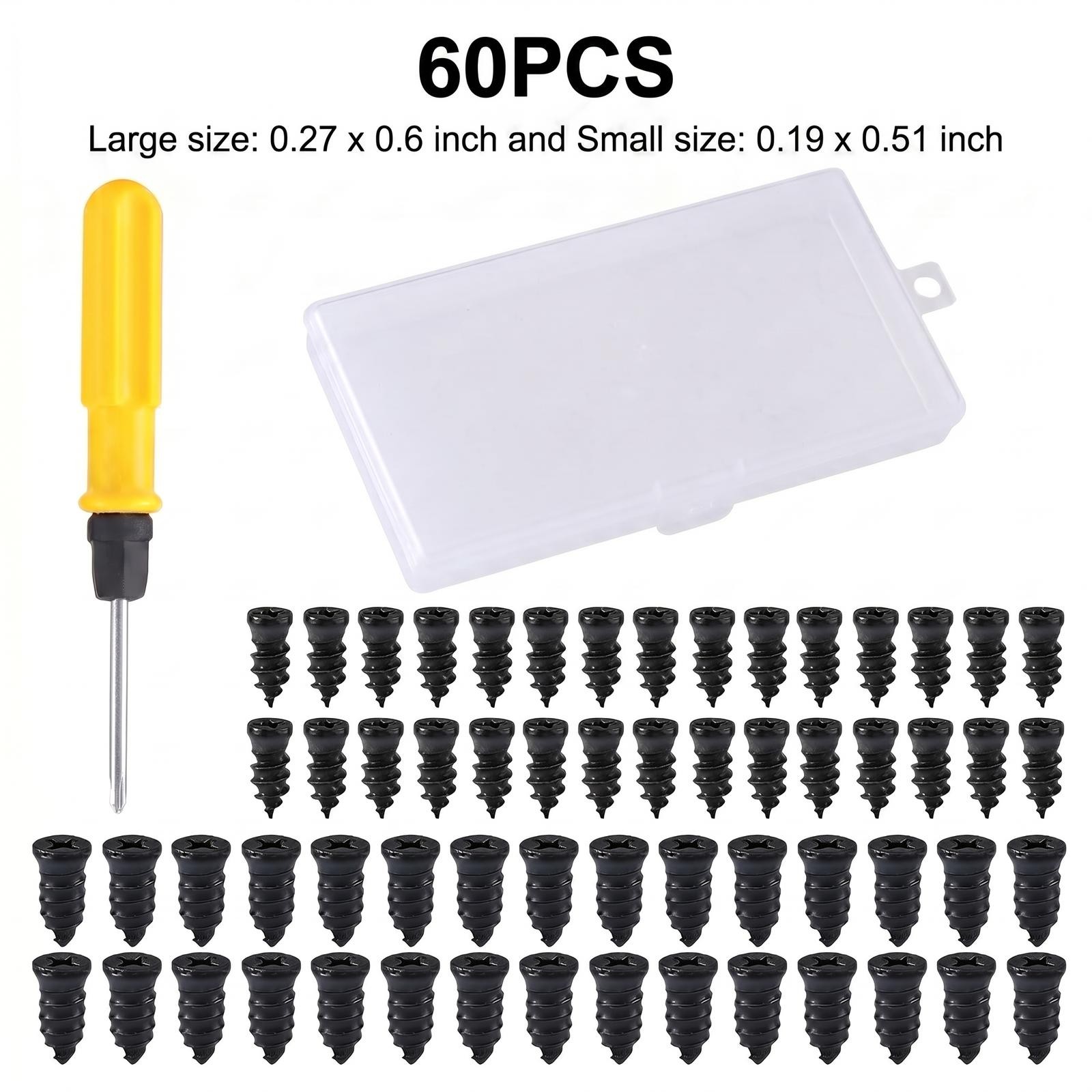 60PCS Mixed Vacuum Tire Rubber Screw Repair Nails with Screwdriver Tool Set