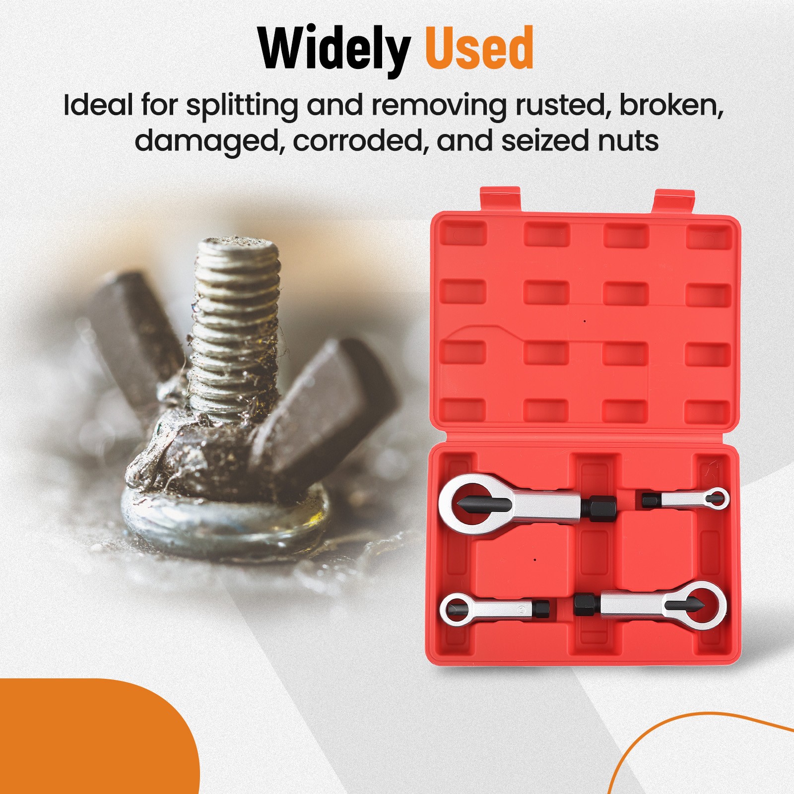 Nut Splitter Manual Breaker Cracker Remover Extractor Nut Removing Tool 9-12mm