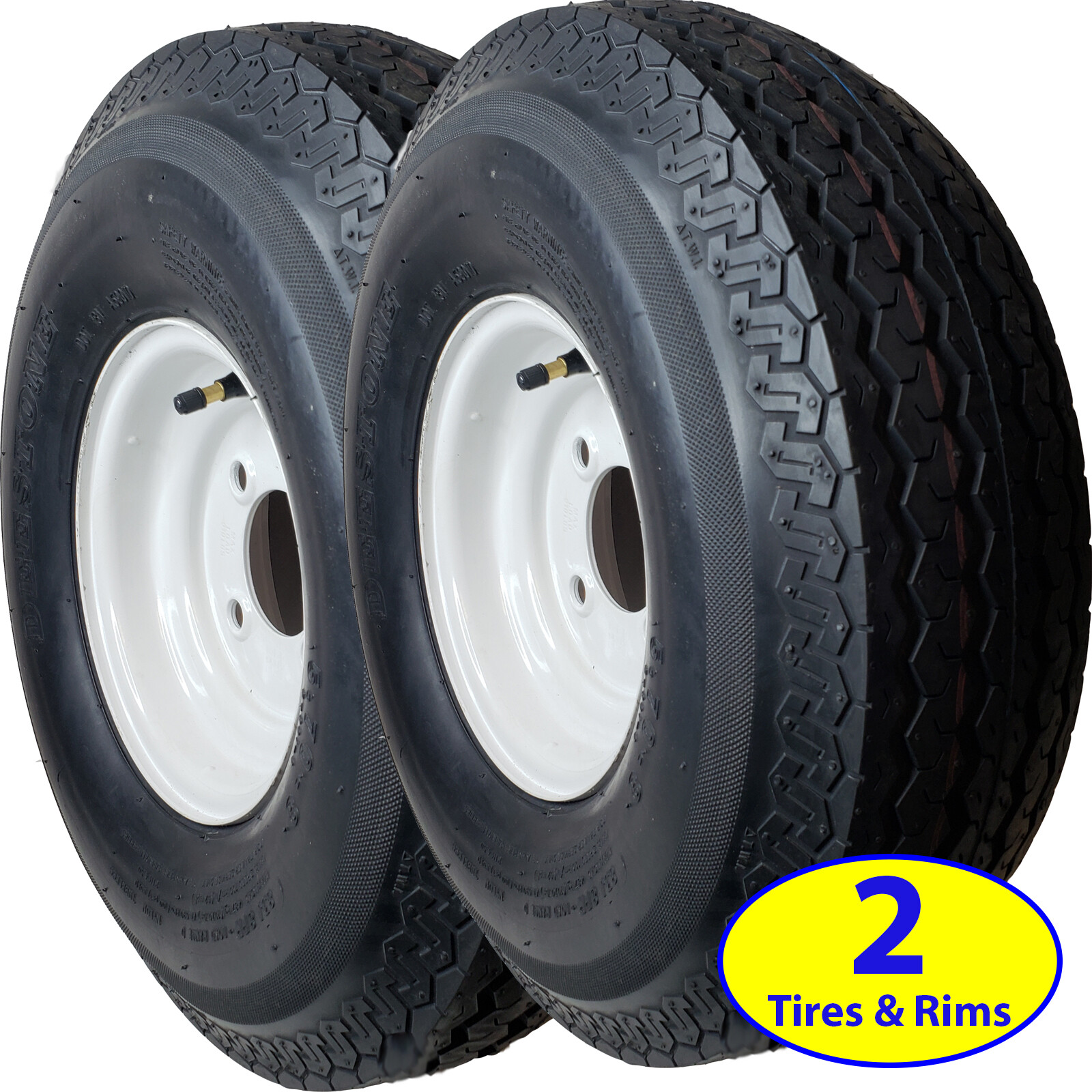 TWO 5.70-8 570-8 Utility Pop up Camper Boat Trailer Tire Rim Wheel 4-Hole 8pr
