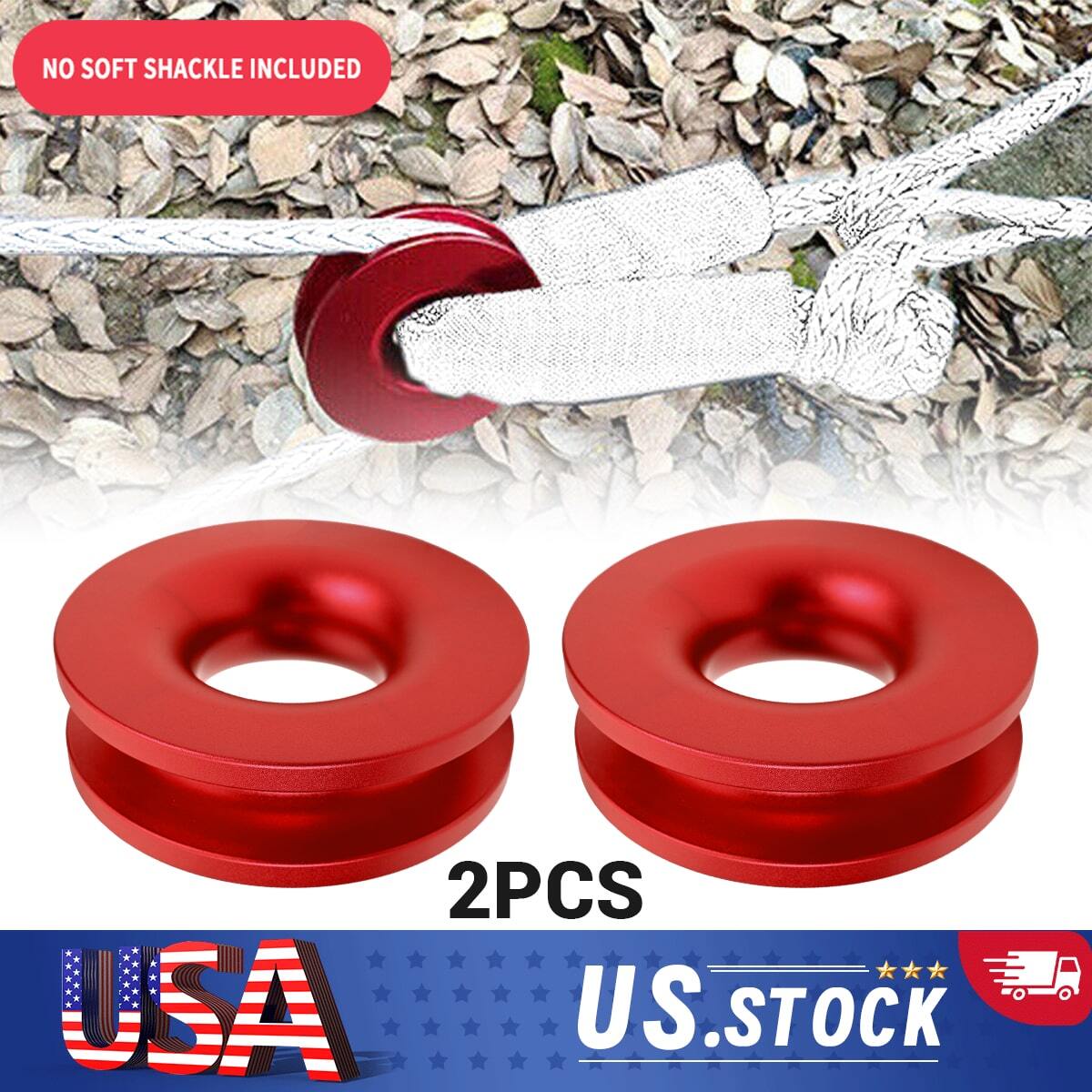 Heavy Duty Recovery Ring Snatch Block Ring Pulley for 3/8″ & 1/2″ Synthetic Rope