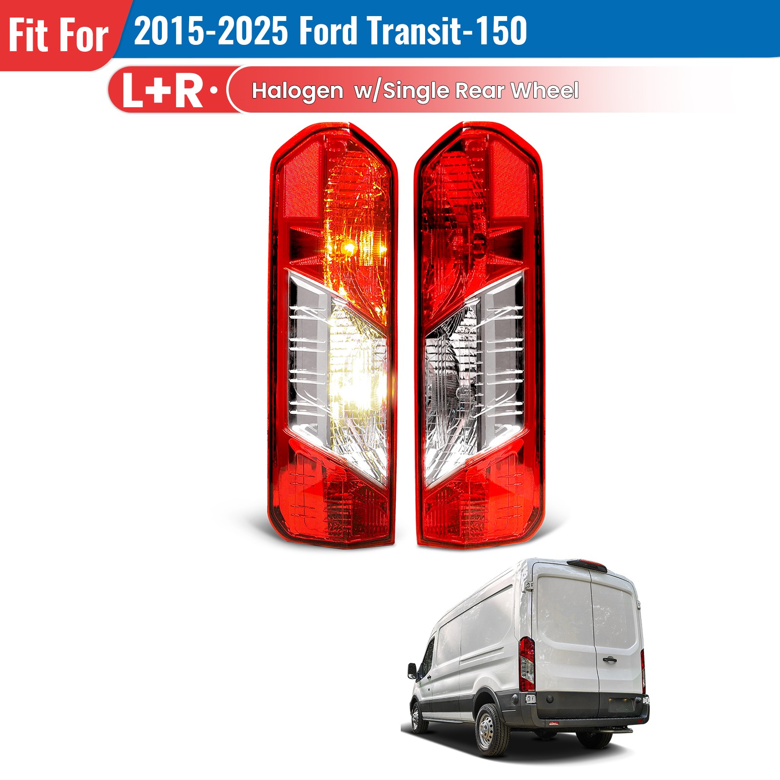 Halogen Tail Light For 2015-2025 Ford Transit 150 250 350 Right + Left Side