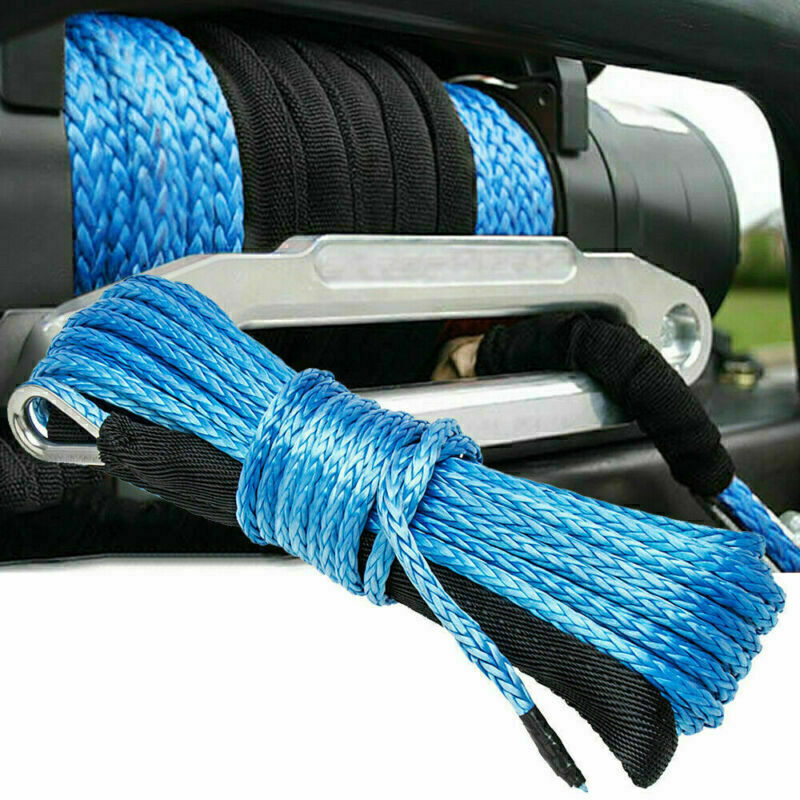 1/4″x50′ 10000LBS Synthetic Winch Rope Line Recovery Cable 4WD ATV UTV w/Sheath#