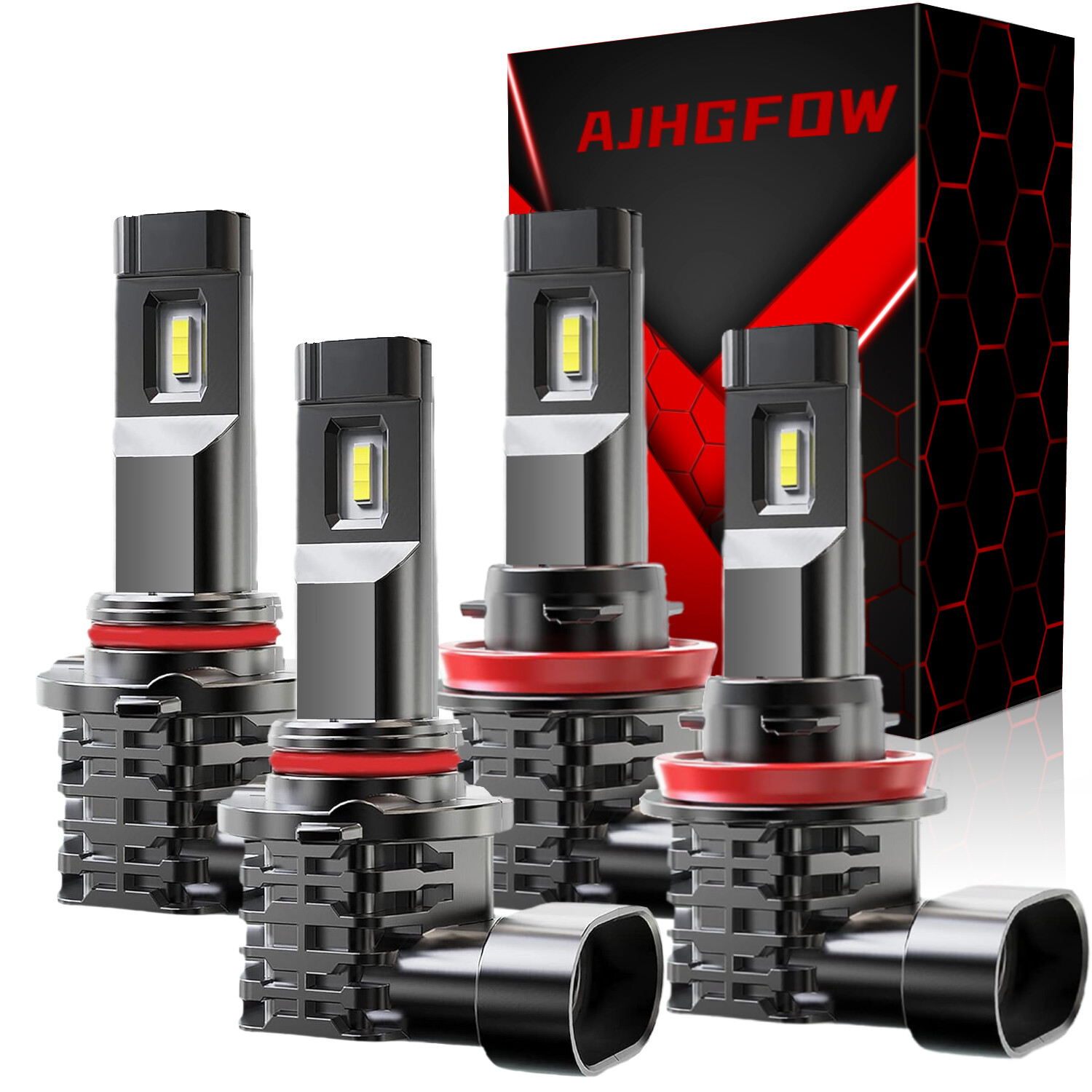 9005+H11 Luces Fuerte Para Auto Coche Luz Carro LED Bulbs SUPER Blanco Hi/Lo 4x