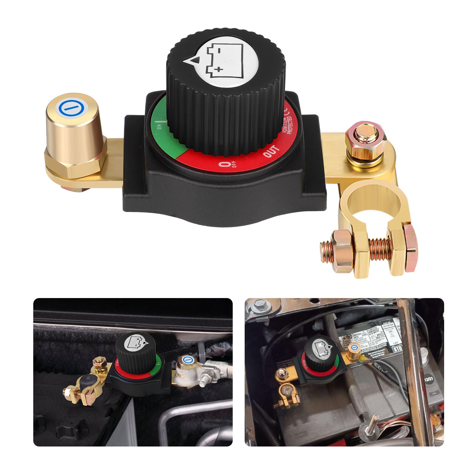 12V-48V Top Post Battery Disconnect Switch Kill Switch 275A for Car RV Boat ATV