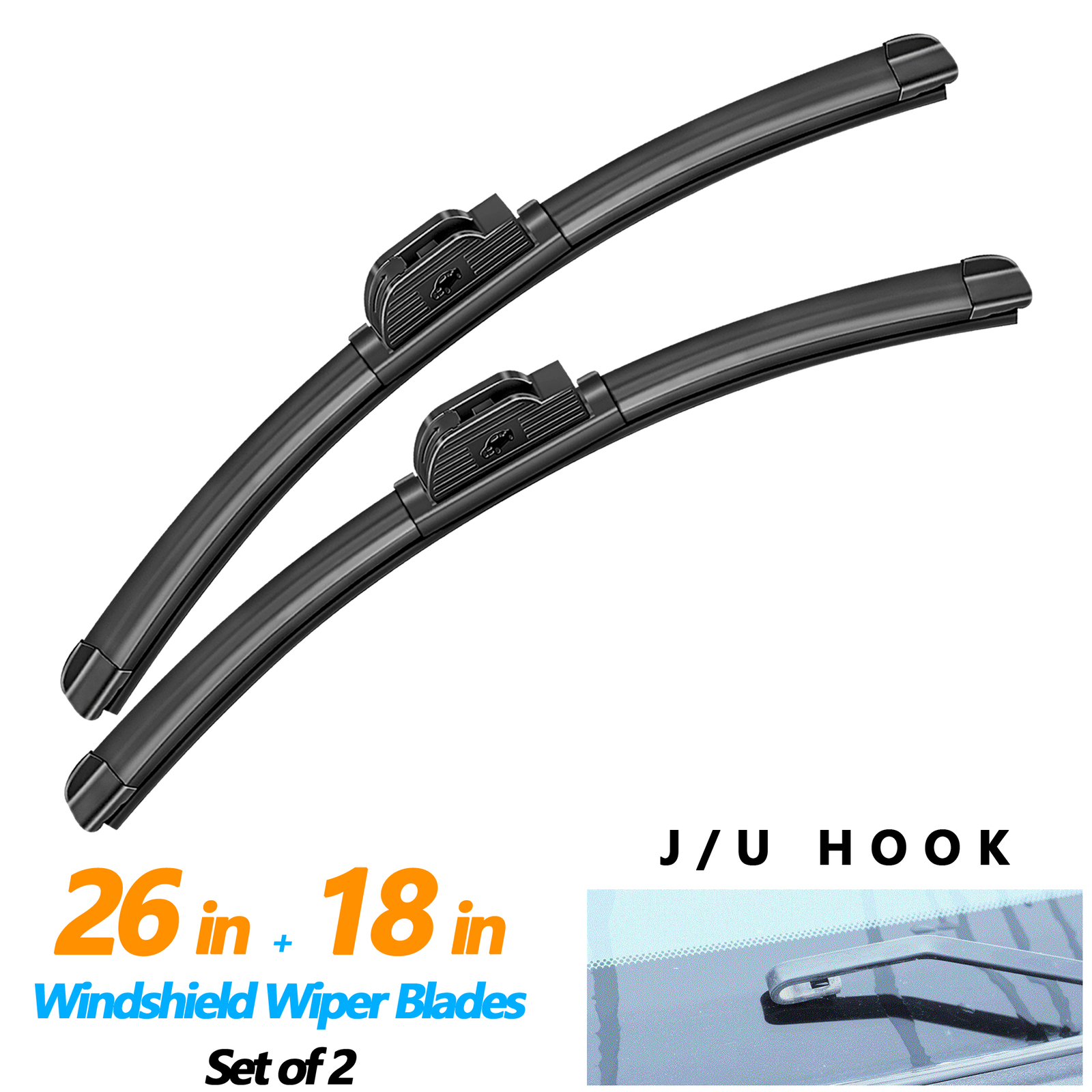 Juyioudy 26″ 18″ Fit For Toyota Camry All Season Windshield Hybrid Wiper Blades