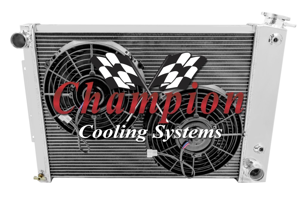 1968-74 Dodge, Plymouth Cross Flow Alliant Radiator + Two 10″ Fans (Small Block)