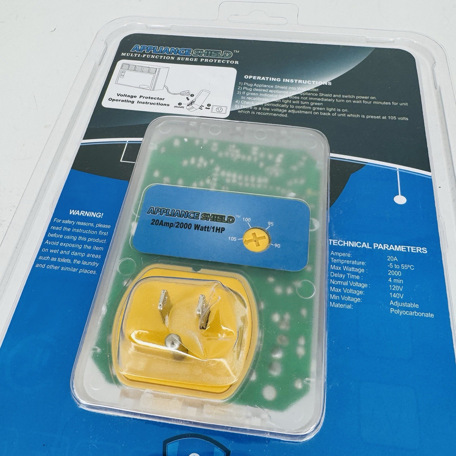 Appliance Shield Multi-Function Surge Protector 20 Amp, 2000 Watts SEALED