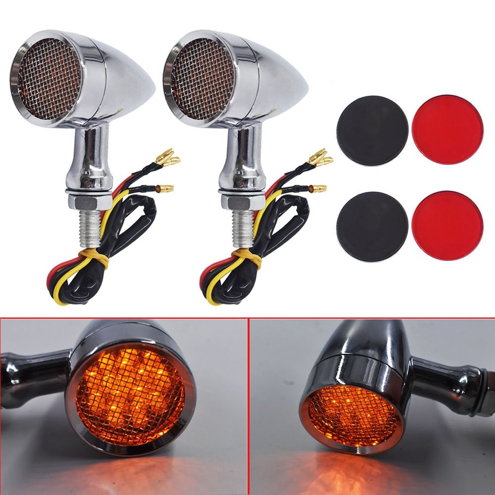For Sportster XL 1200 883 Iron Motorcycle LED Turn Signal Lights Chrome